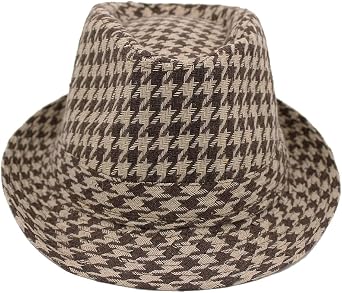 Unisex Classic Houndstooth Fedora Hat Available