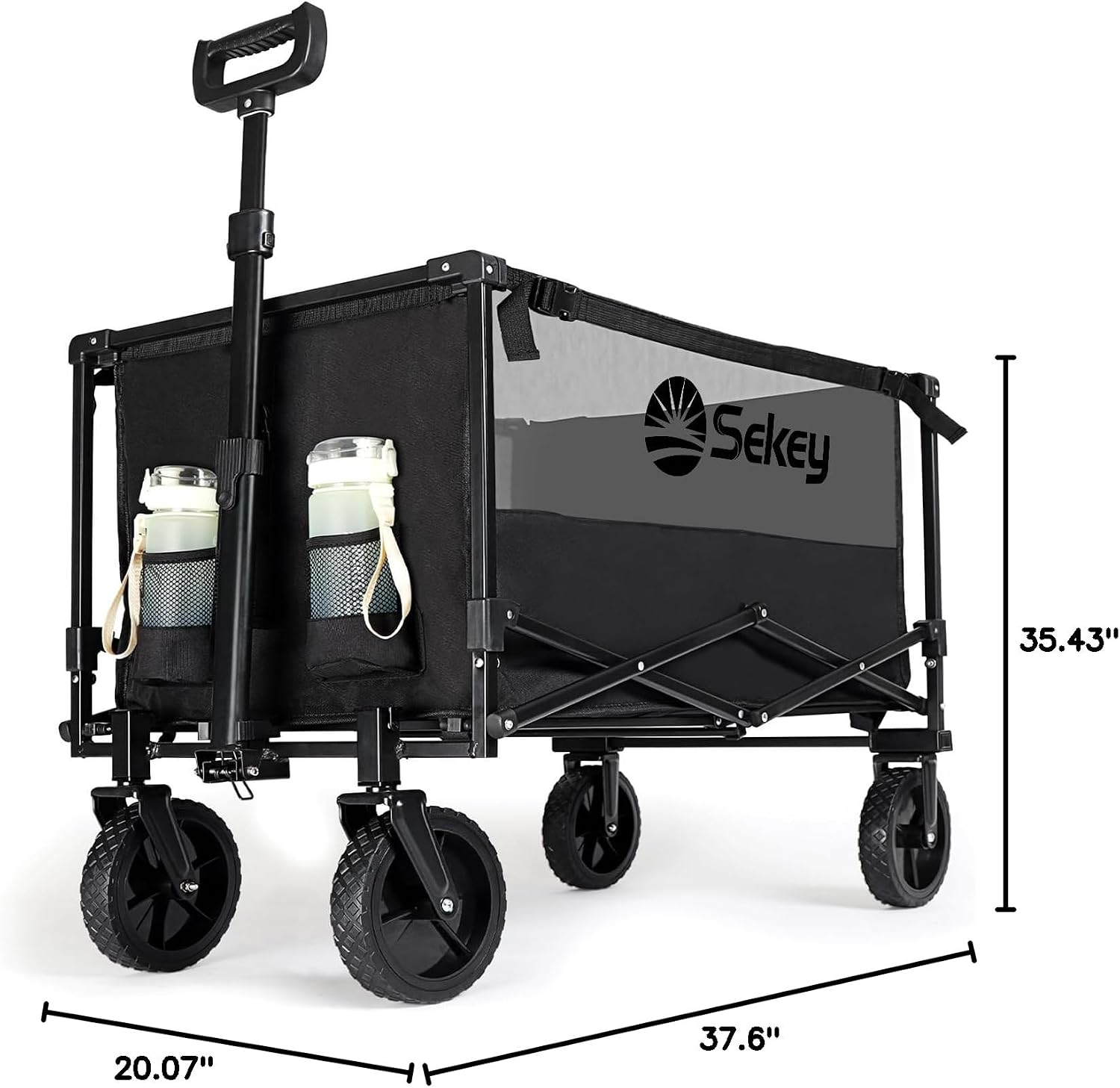 Diagram showing the dimensions of the Sekey Collapsible Foldable Wagon