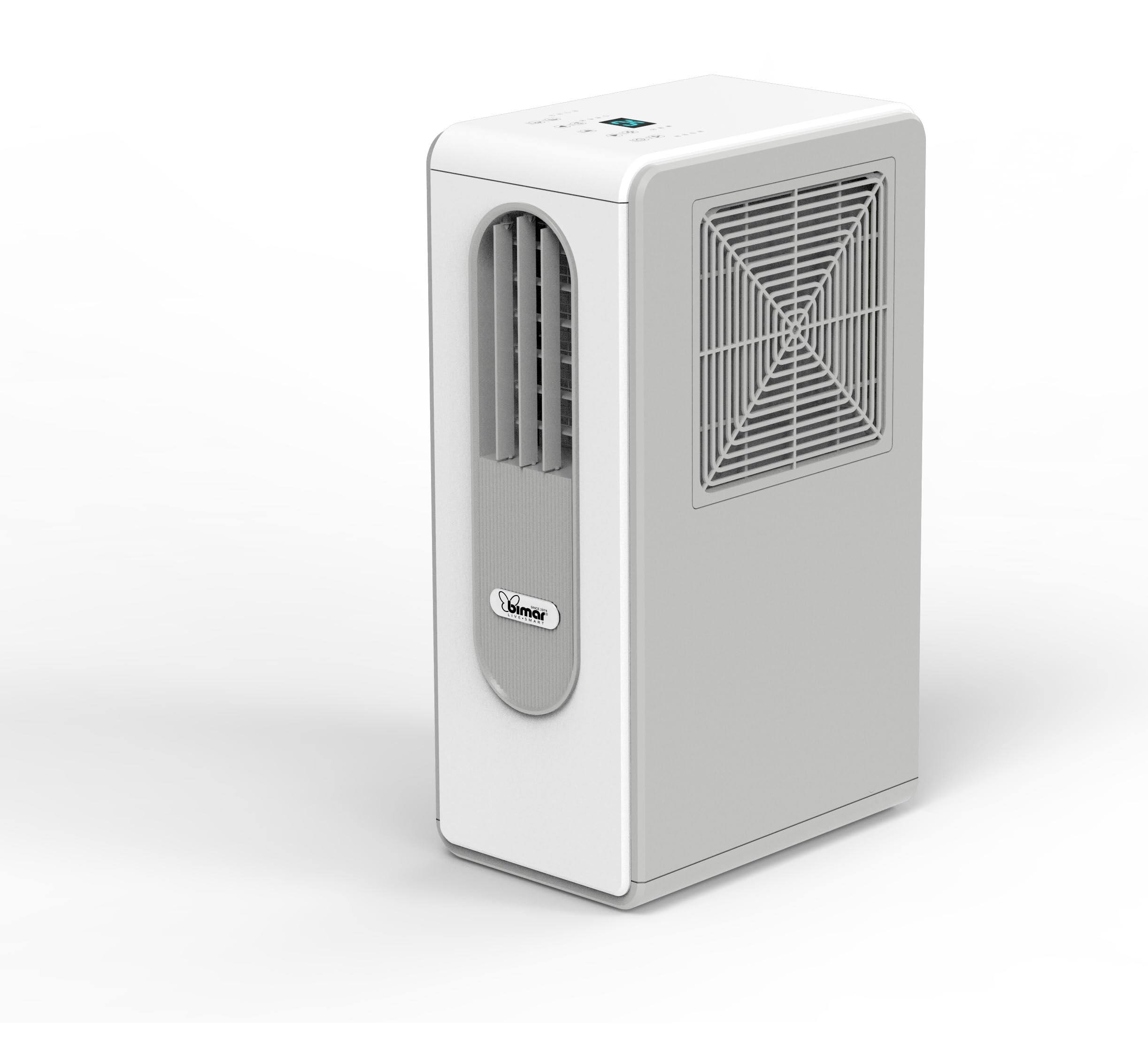 Bimar INB-​CP018 Condizionatore d'Aria Spot Portatile Senza Tubo, 1800 BTU/​h, 300 W, 3 Funzioni Raffreddamento/​Ventilazione/​Deumidificazione, Telecomando, Timer 24h, 3 Velocità, 38-​46 dB, Bianco