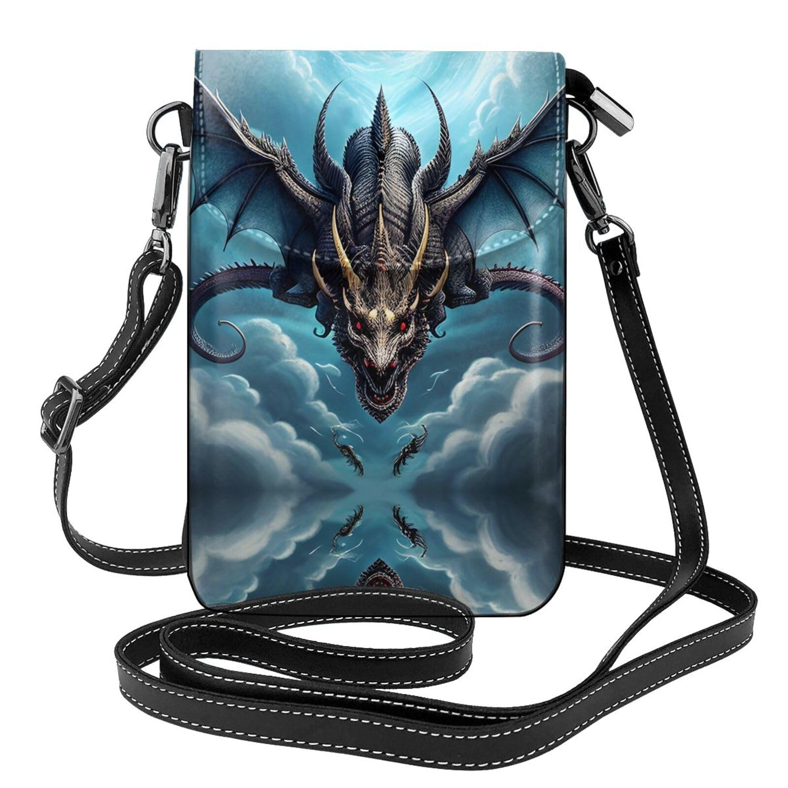 YYHHAOFA Women Small Cell Phone Purse Flying Dragon Prints Soft, Durable and Waterproof PU Leather Convenient for Daily use and Travel