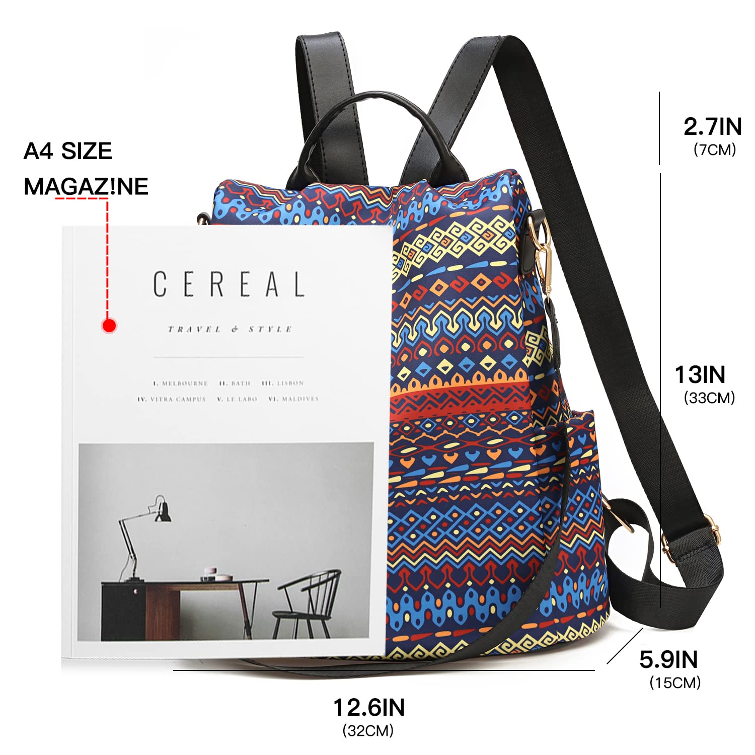 shepretty Zaino piccolo da donna Zaino Donna Borsa pelle Impermeabile casual borsetta