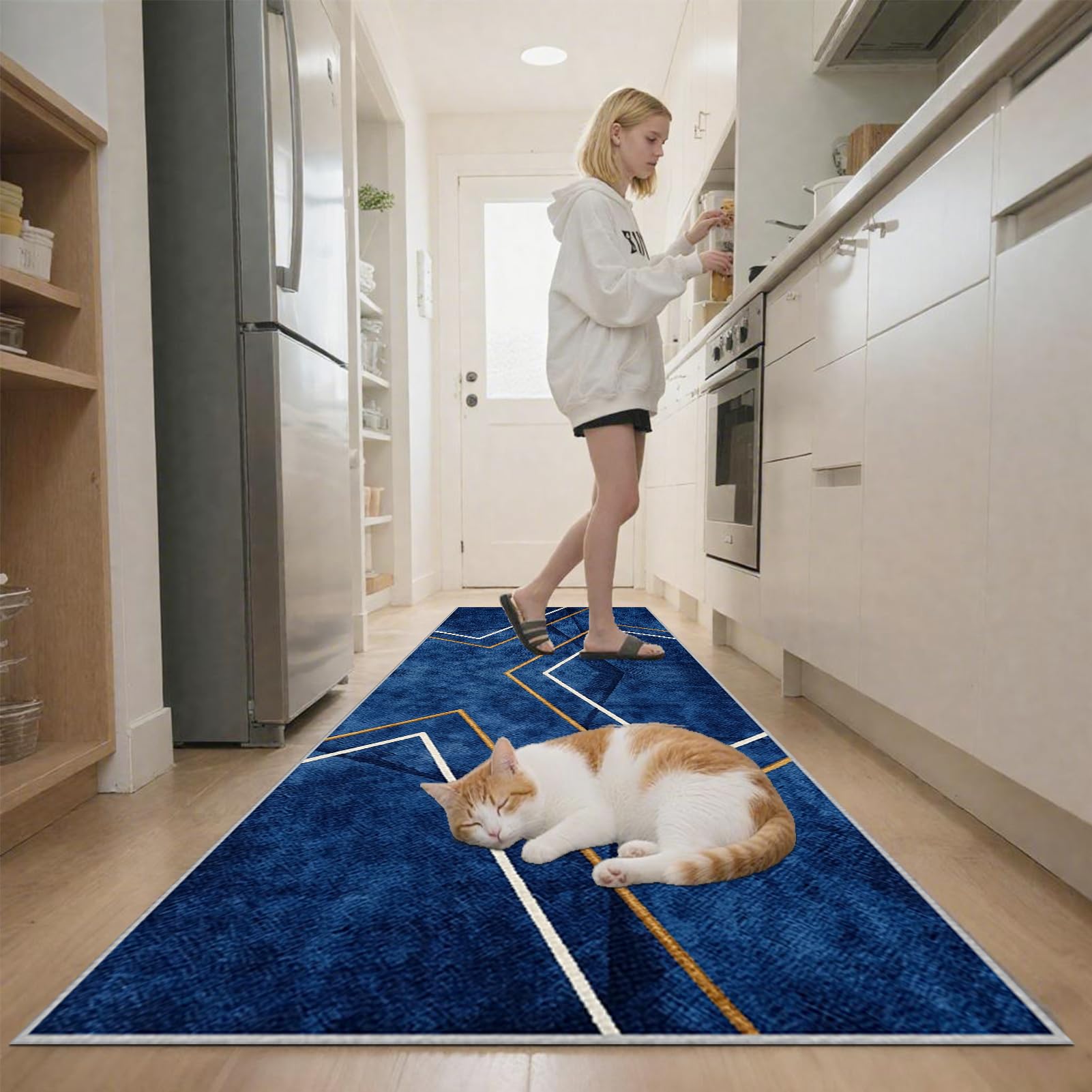 Dywan do przedpokoju Długi antypoślizgowy i nadający się do prania 80 x 350 cm