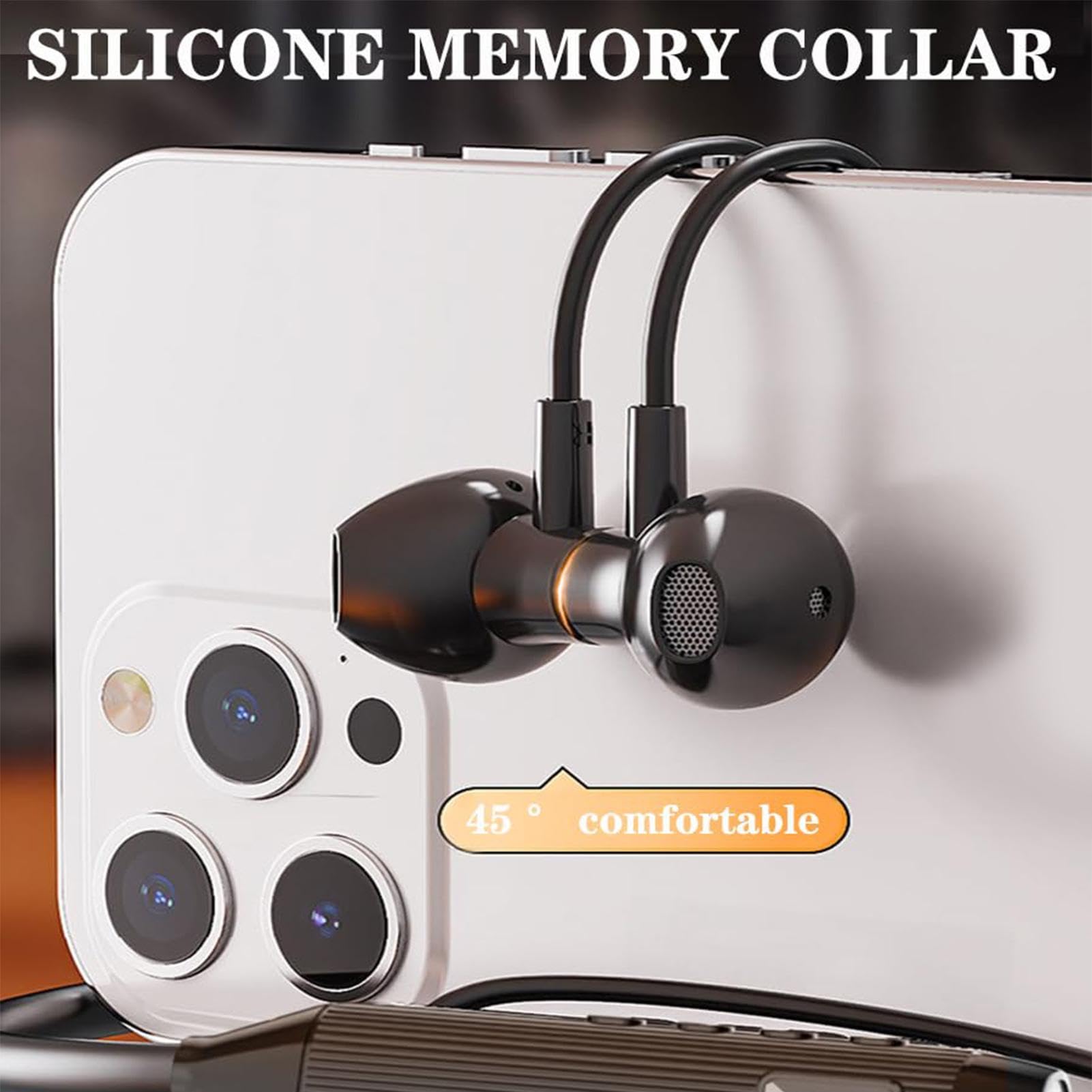 Generico Auricolari wireless stereo in allevamento | Wireless intorno agli auricolari al collo, intorno al collo cuffie wireless in-ear per prendere l'alpinismo 'autobus