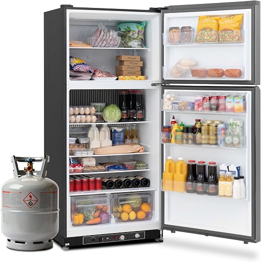SMETA Propane Refrigerator, 19 Cu.Ft Large Capacity 2-Way Fridge with