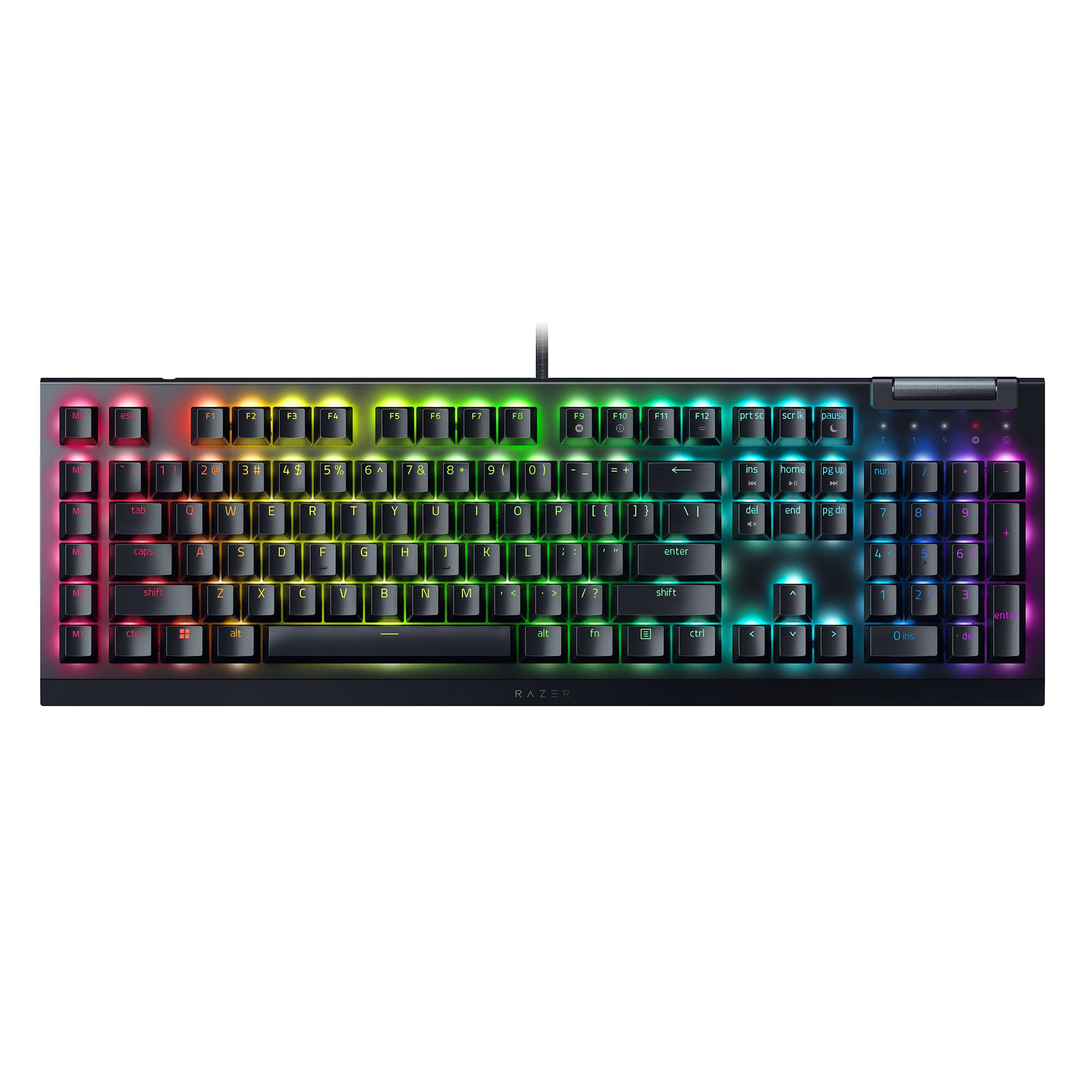 Razer BlackWidow V4 X (Yellow Switch) - Mechanische Gaming-Tastatur mit Razer Chroma RGB (Yellow Switches, 6 eigene Makro-Tasten, Doubleshot-ABS-Tastenkappen) QWERTY US-Layout | Schwarz