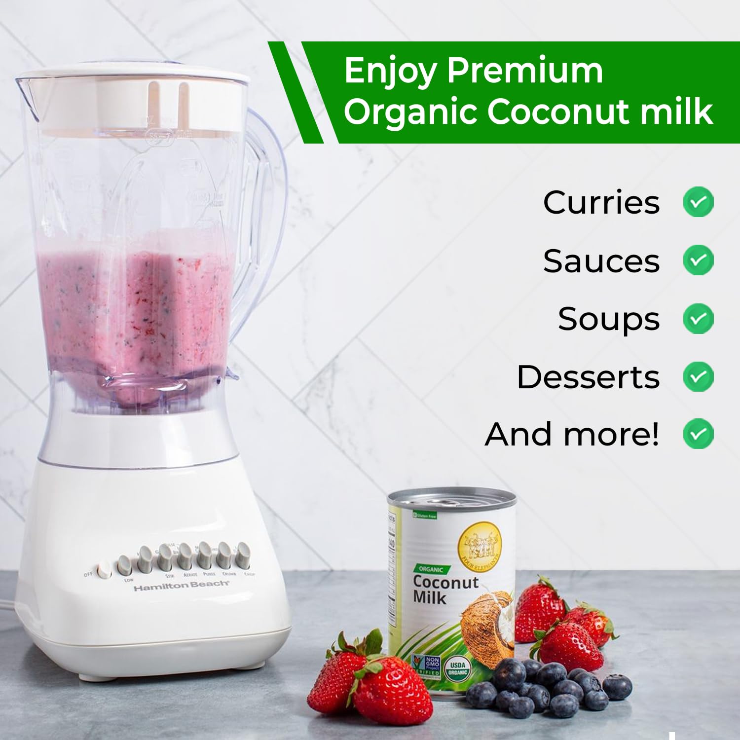 Four Elephants Unsweetened Organic Coconut Milk -13.5 Fl Oz (Canned Pack of 12) - Non-GMO, Gluten Free, USDA Organic, Kosher Certified, Easy Lid Opener