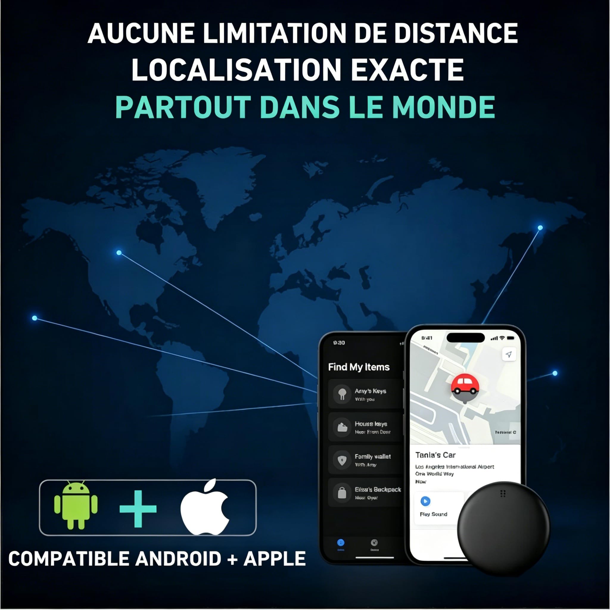 Vitivie GP90 - Tracker GPS précis sans abonnement (Apple)