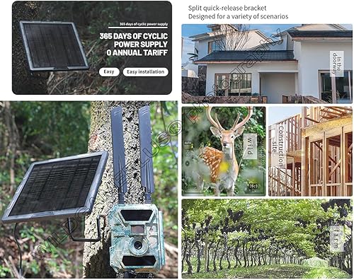 Miniatura 9 de Impermeable 5 vatios 6000 mAh mini tamaño panel solar, kit de cargador solar de carga de teléfono tipo C 6V/12V para cámara de seguridad de sendero
