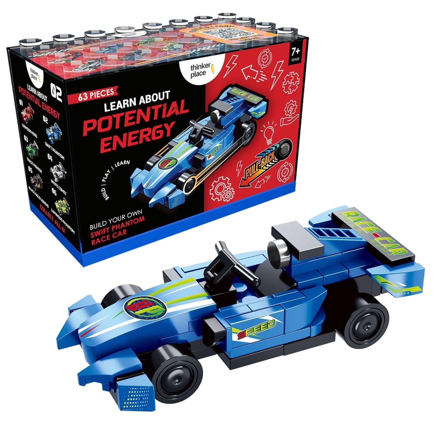 F1 Car Building Blocks Set, 236 Pcs Racing Car Construction Toy for Kids Age 6+ | STEM Learning Toy | Creative DIY Model Kit for Boys (Swift Phantom, Extra Medium, Pack of 1)-image-34