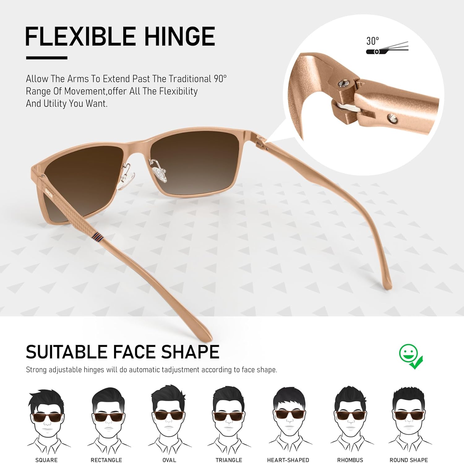 BIRCEN Polarized Mens Sunglasses for Driving: UV Protection Al-Mg Metal Sunglasses Lightweight Shades for Fishing Travel Golf - Image 4