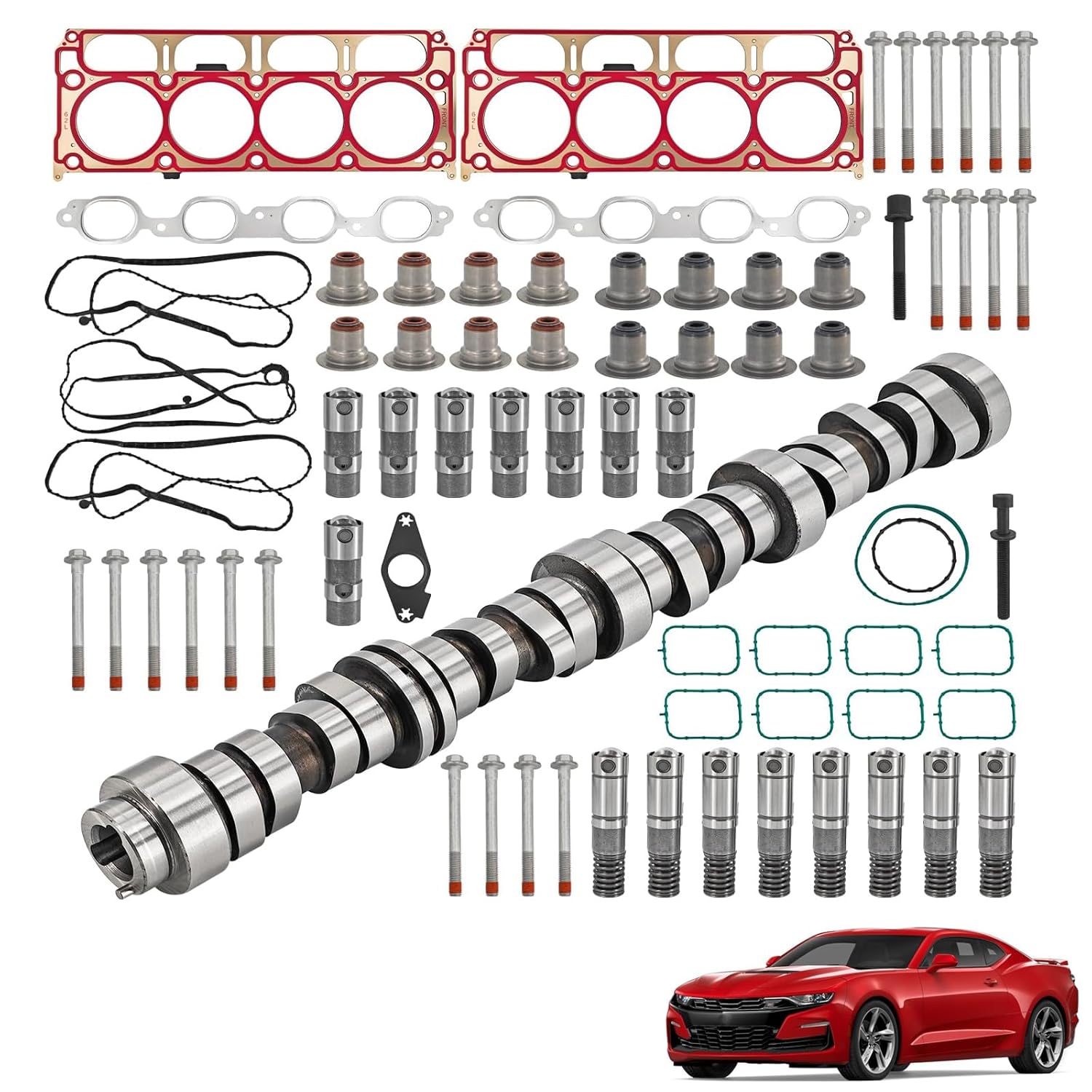 6.2L Camshaft Lifter Kit with Head Gasket Set 12629512 Compatible with Chevy 6.2L 2014-2020, Fits for GMC 2014-2020, Fits for Cadillac Escalade 2015-2020 6.2L LT Gen5 L86 L87 AFM Engine Rebuild Kit