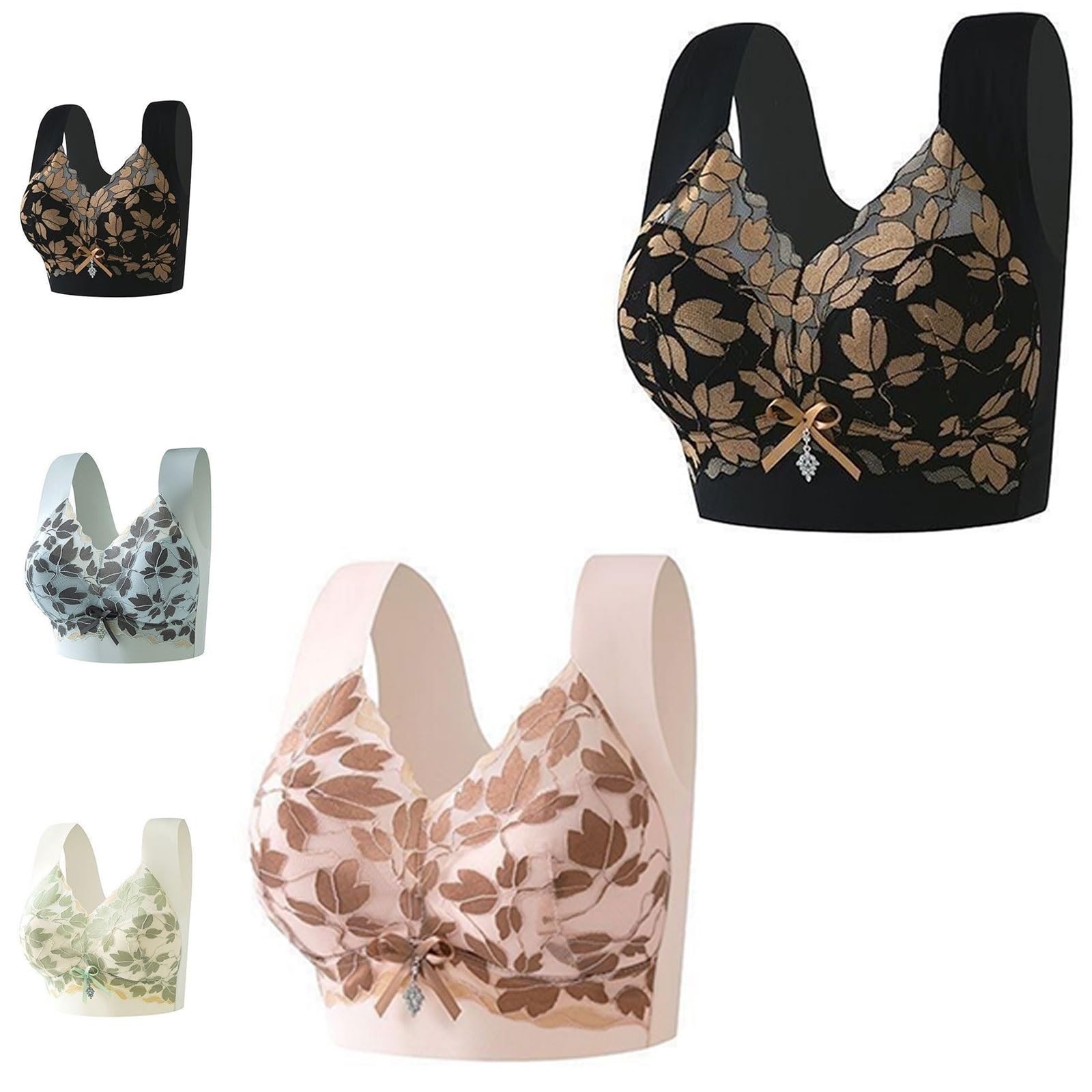 Senobra Bra, Versatile Comfy Lift & Flex Wireless Bra, Plus Size No Wire Push-Up Underwear(2pcs-B,5XL)