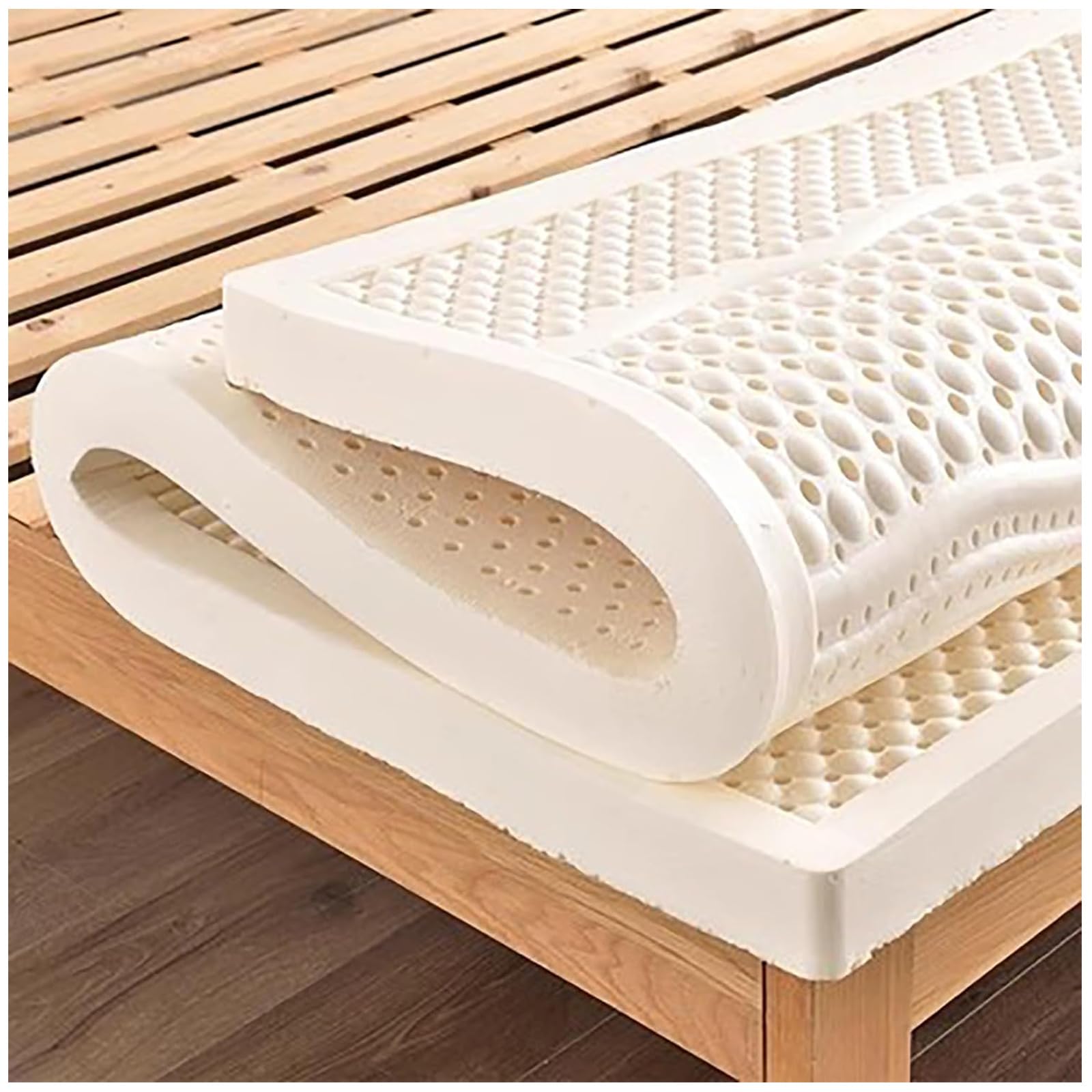 LIUWOPA 100% Natural Latex Mattress,Natural Latex Mattress Topper,Thick Soft Mattress Topper Portable Relieves Pressure, Organic Latex Mattress Cover,5cm,80x190cm(31x75in)