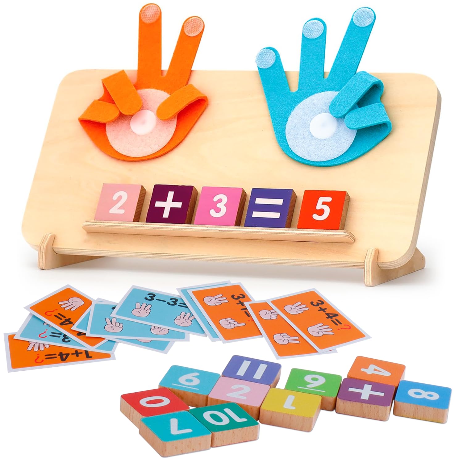 Preschool Learning Toys for Toddlers 3+ Years, Educational Number Counting Blocks for Kids, Homeschool Supplies for Math Manipulates, Finger Counting Math Toy, Montessori Toys for Kids Age 3+