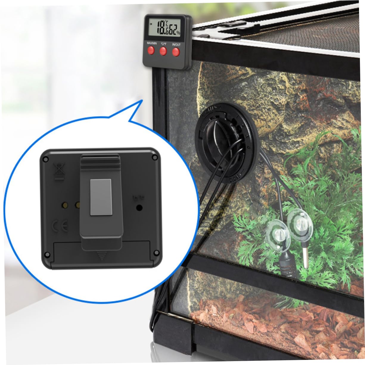 FRCOLOR 4 Juegos De Termómetros Digitales Para Tanques De Reptiles Medidor De Temperatura Preciso Y Sensor De Humedad Para Cajas De Serpientes Y Lagartos.