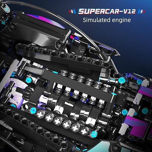 Miniatura 6 de Mesiondy Bloques de construcción de autos deportivos, juguetes para niños, 114 MOC, modelo de coche de carreras, juguete de construcción para