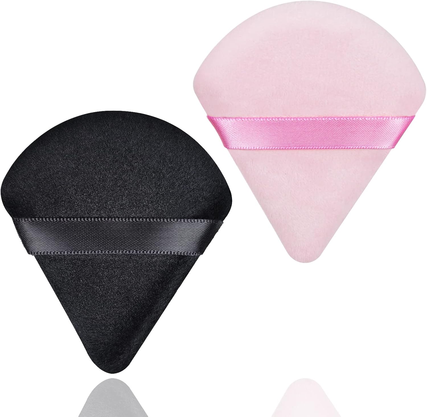 2 Pcs Triangle Powder Puff Face Soft Triangle Velvet Makeup Powder