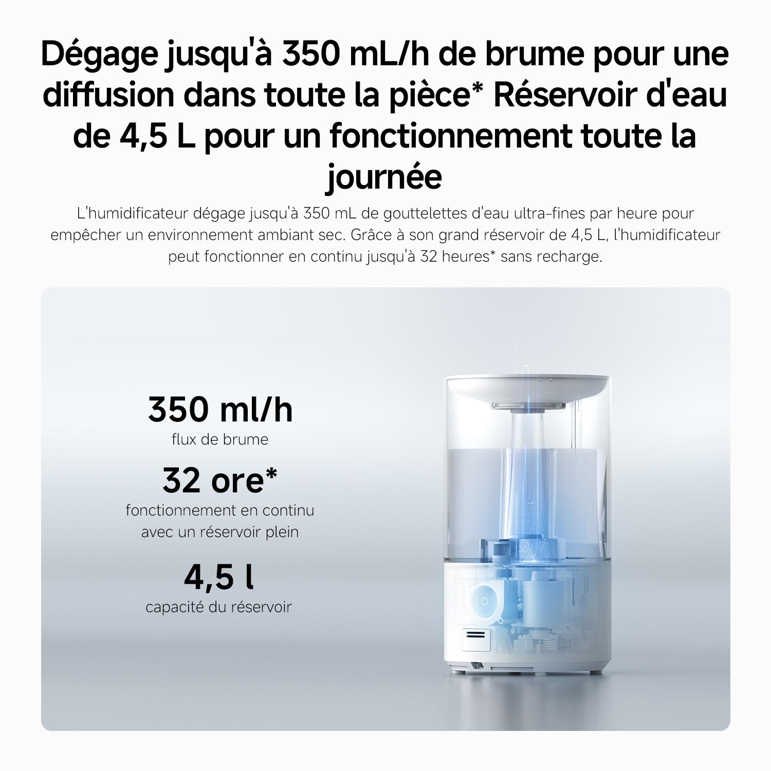 Xiaomi Smart Humidifier 2, Humidificateur Brume Froide, Chambre, 4.5L