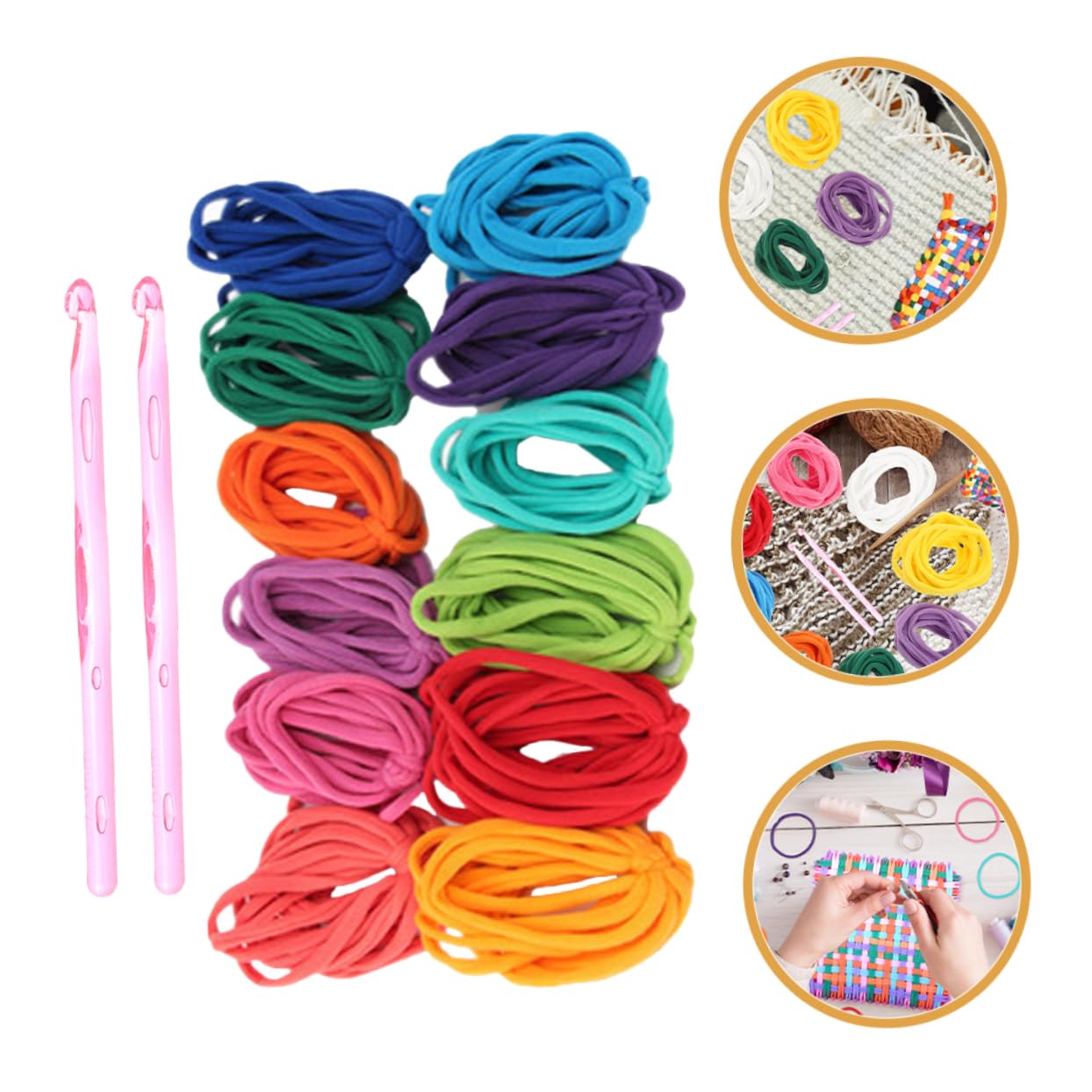 OSALADI 5 Juegos Juguete tejido bucle color elástico cables agarradera Baches vistoso soga kit de telar para niñas juego de telar Suministros de artesanía de bricolaje el plastico