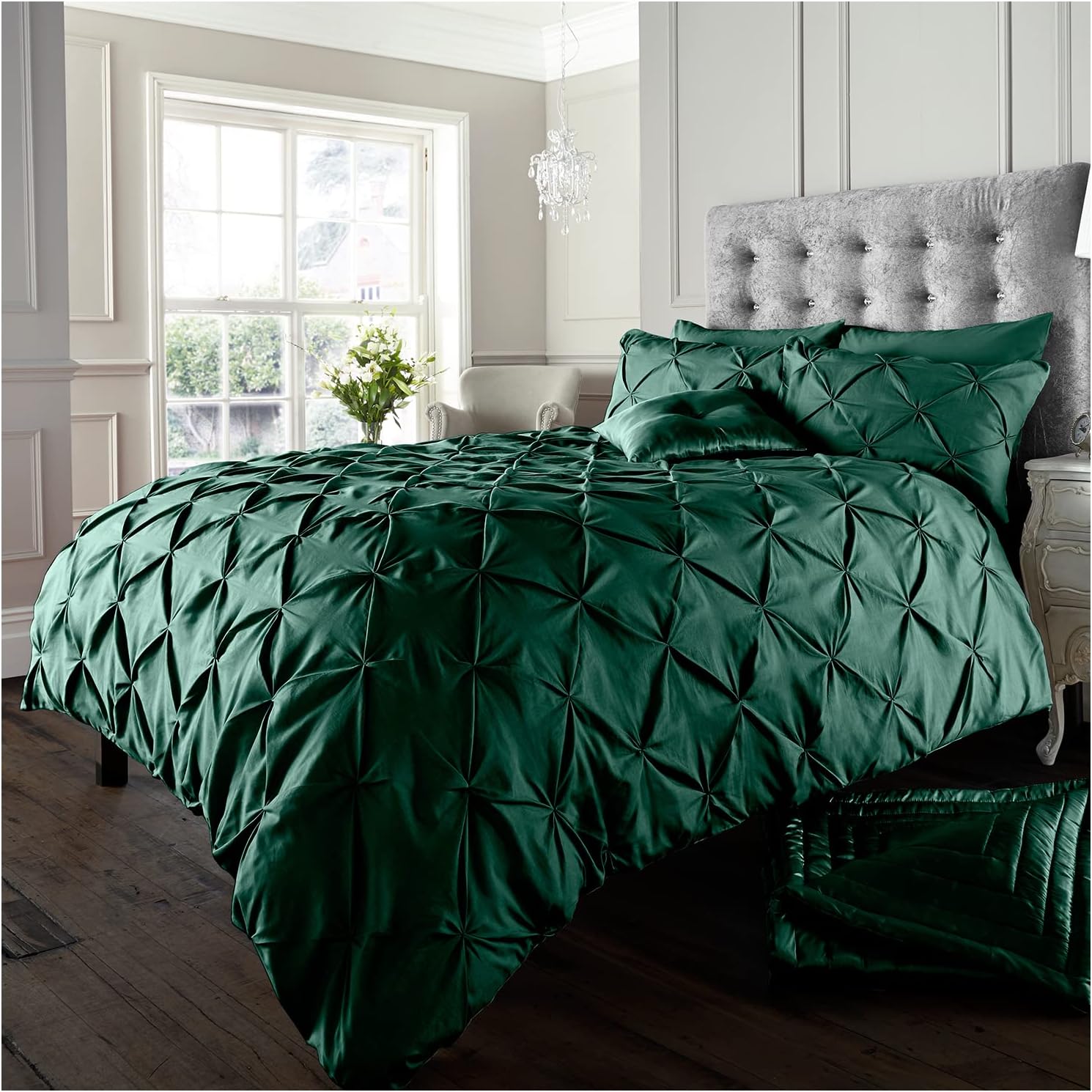 GC GAVENO CAVAILIA Pintuck Duvet Cover Sets, Pinch Pleat Bedding Quilt