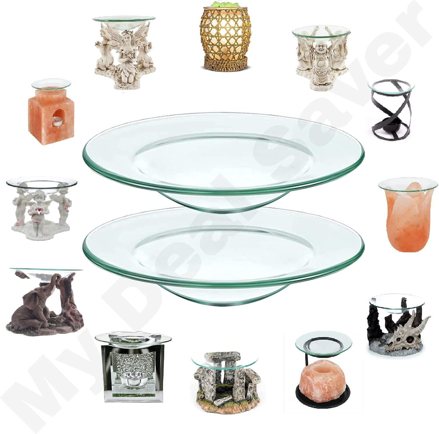 Mydealsaver Set Of 2 Oil Burner Replacement Glass Dish For Electric Oil