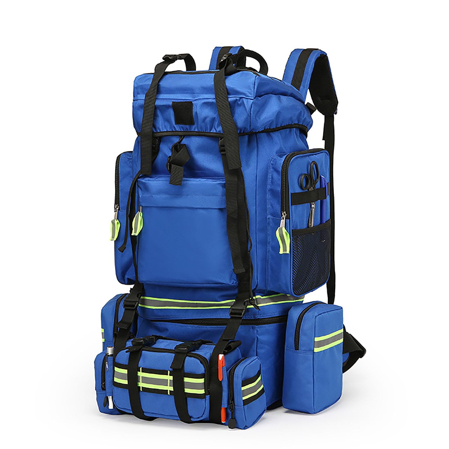 Erste-Hilfe-Set Trolley – Wasserdichter medizinischer Rucksack mit mehreren Taschen, mit 3 Aktivitätspacks und verstellbarer Länge, reflektierendes Streifen-Design für Profis und Outdoor-Menschen