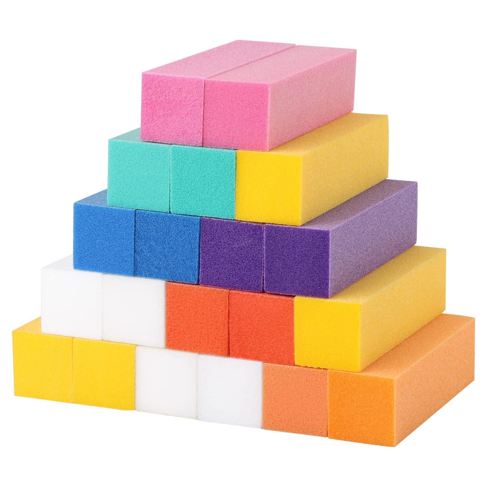 Nail Buffer Sanding Block Multicolor Natural and Acrylic Nail Buffing Blocks 20 Pack for Natural Nails Mix
