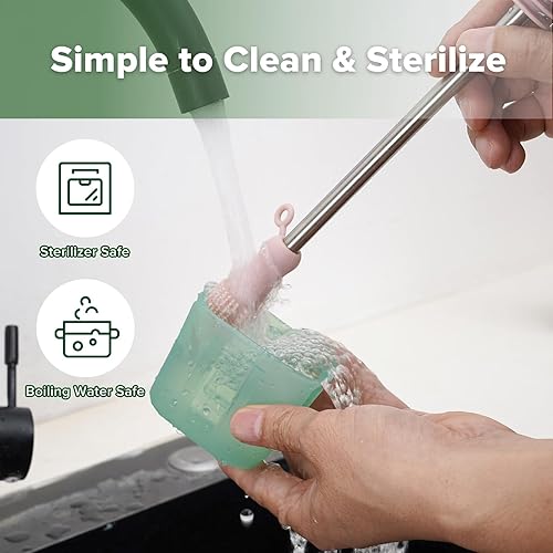 Miniatura 7 de haakaa Mini recipientes de almacenamiento de silicona para comidas, recipientes de silicona de 3 onzas con tapas herméticas, tarros de comida para