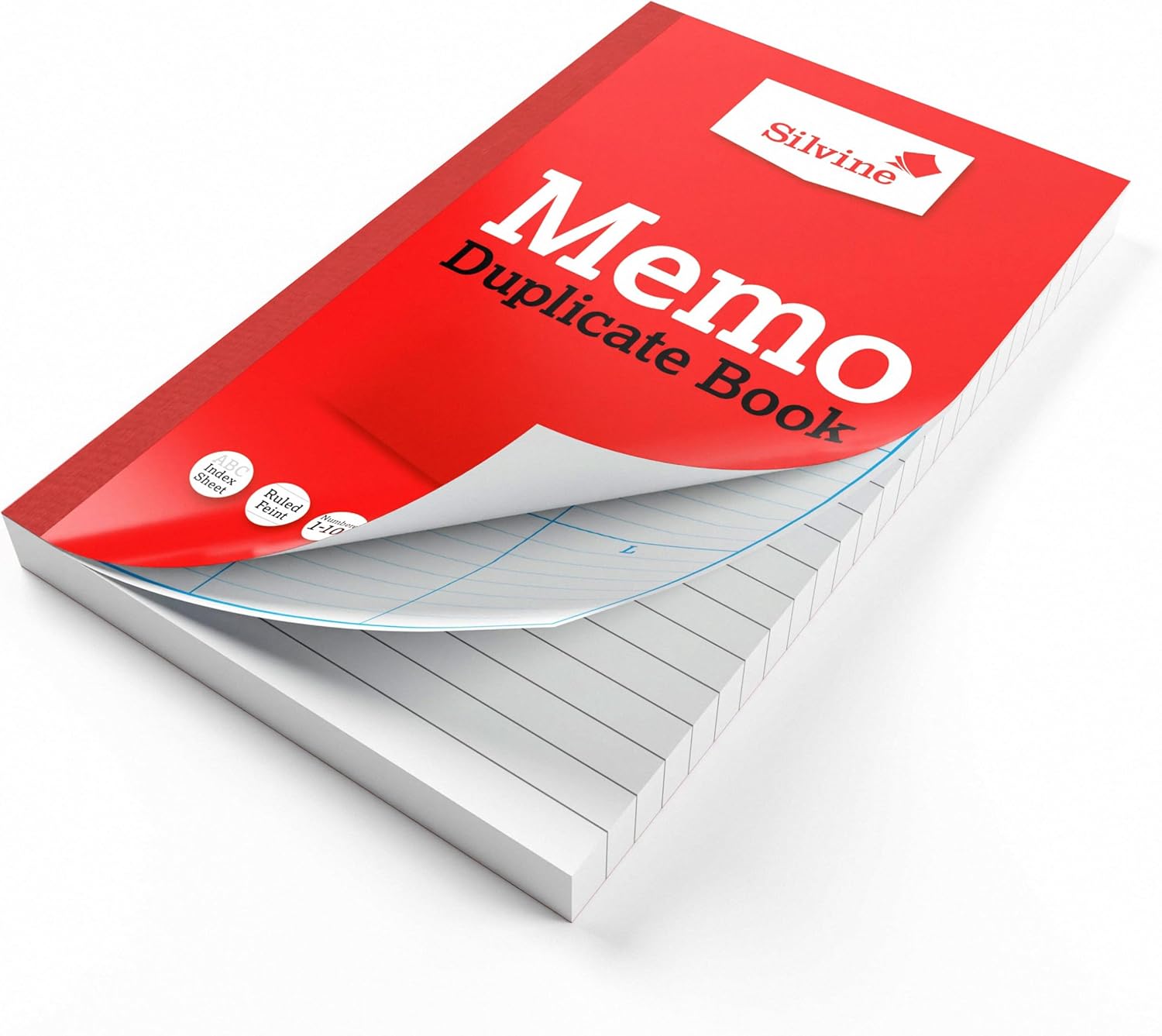Silvine Duplicate Memo Book - Numbered 1-100 with index sheet (211.5 x 125.5mm) [Pack of 6]