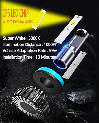 Vista 78 de SEALIGHT Bombillas LED antiniebla H11 H16 H8 o DRL, 14000 lúmenes, 6500 K, blanco frío, 600% de brillo, chips LED CSP H8 H11, luces antiniebla