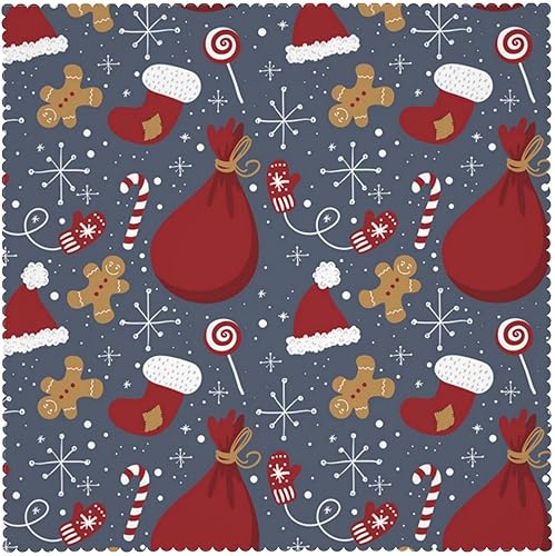 Miniatura 2 de Mantel cuadrado con temática navideña, bonito patrón de impresión, resistente a las manchas, reutilizable, lavable, mantel cuadrado impreso, para