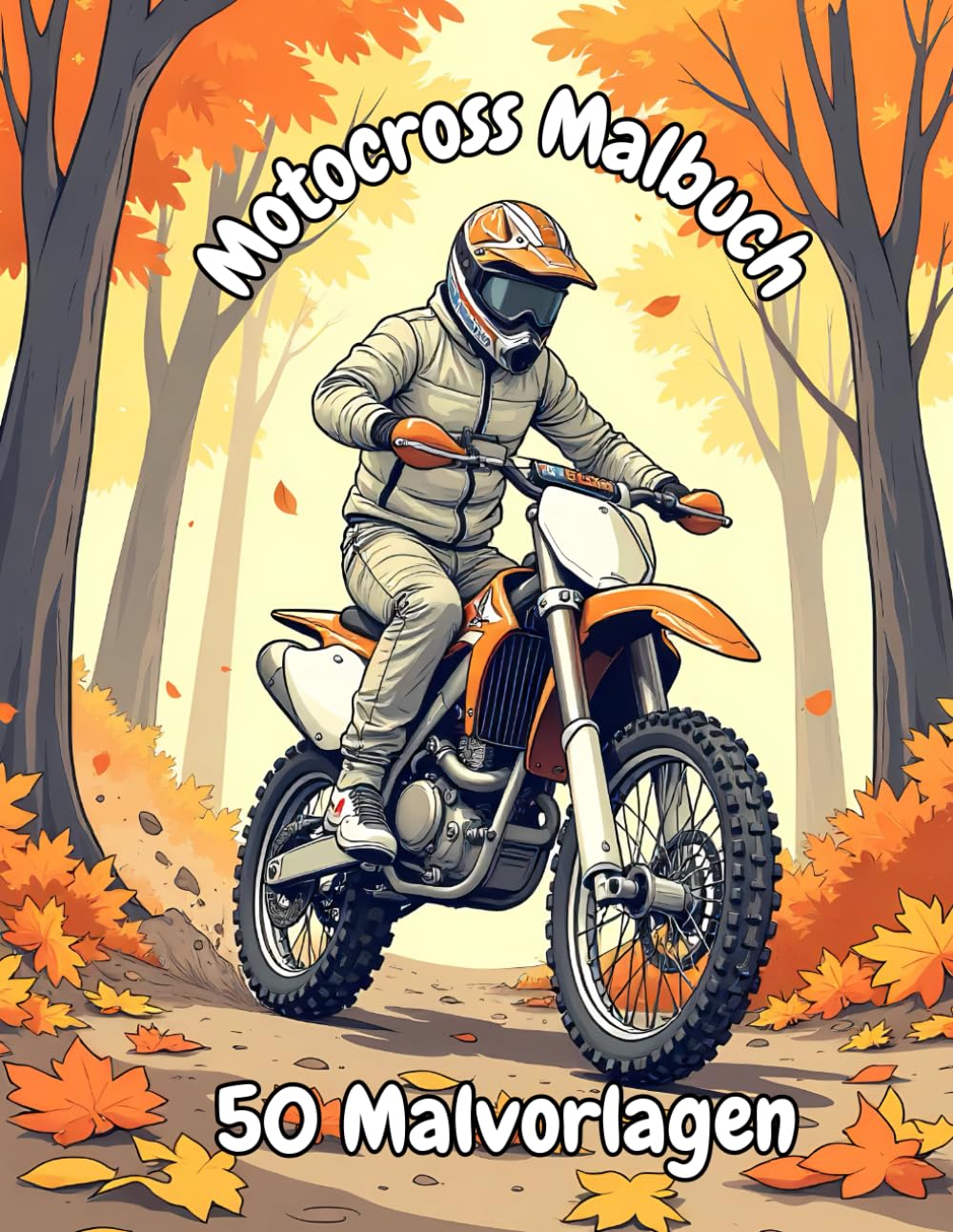 Motocross Malbuch: 50 actiongeladene Motocross-Motive zum Ausmalen – Für Kinder und Erwachsene