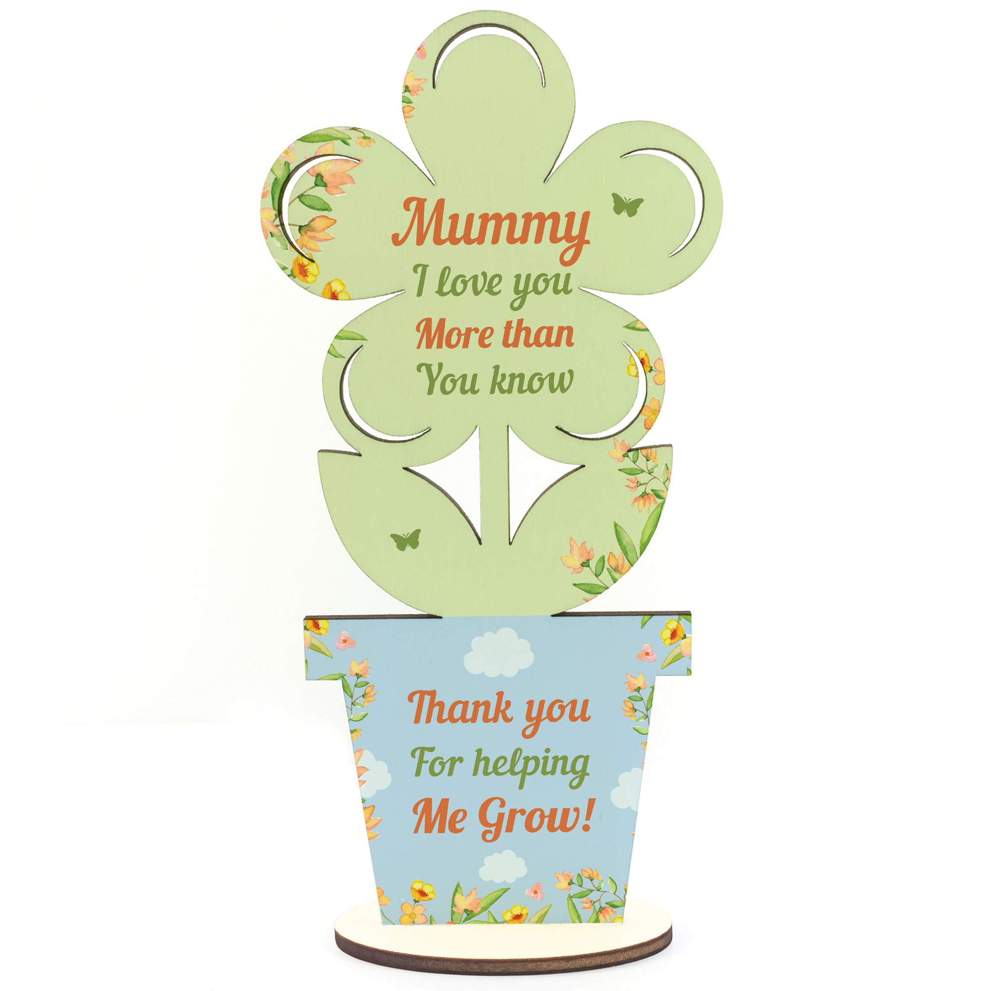 RED OCEAN Mummy Birthday Wooden Flower Mummy Gift LOVE Keepsake