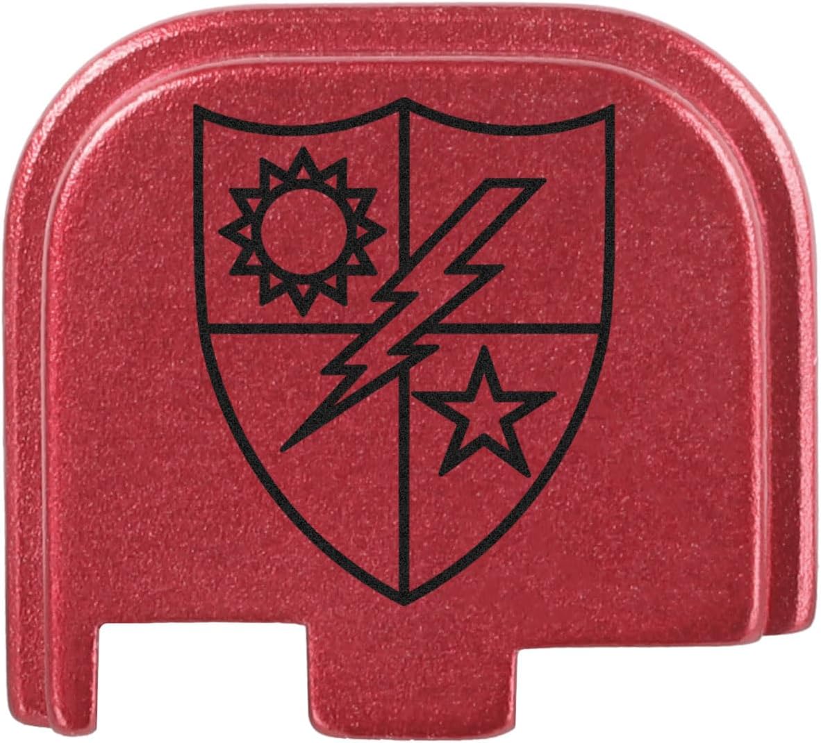 NDZ Performance Slide Cover Back Plate for Glock 43 43X 48 & PSA Dagger Micro – Aluminum Upgrade with Black Engraving – 75th Ranger Regiment – Red