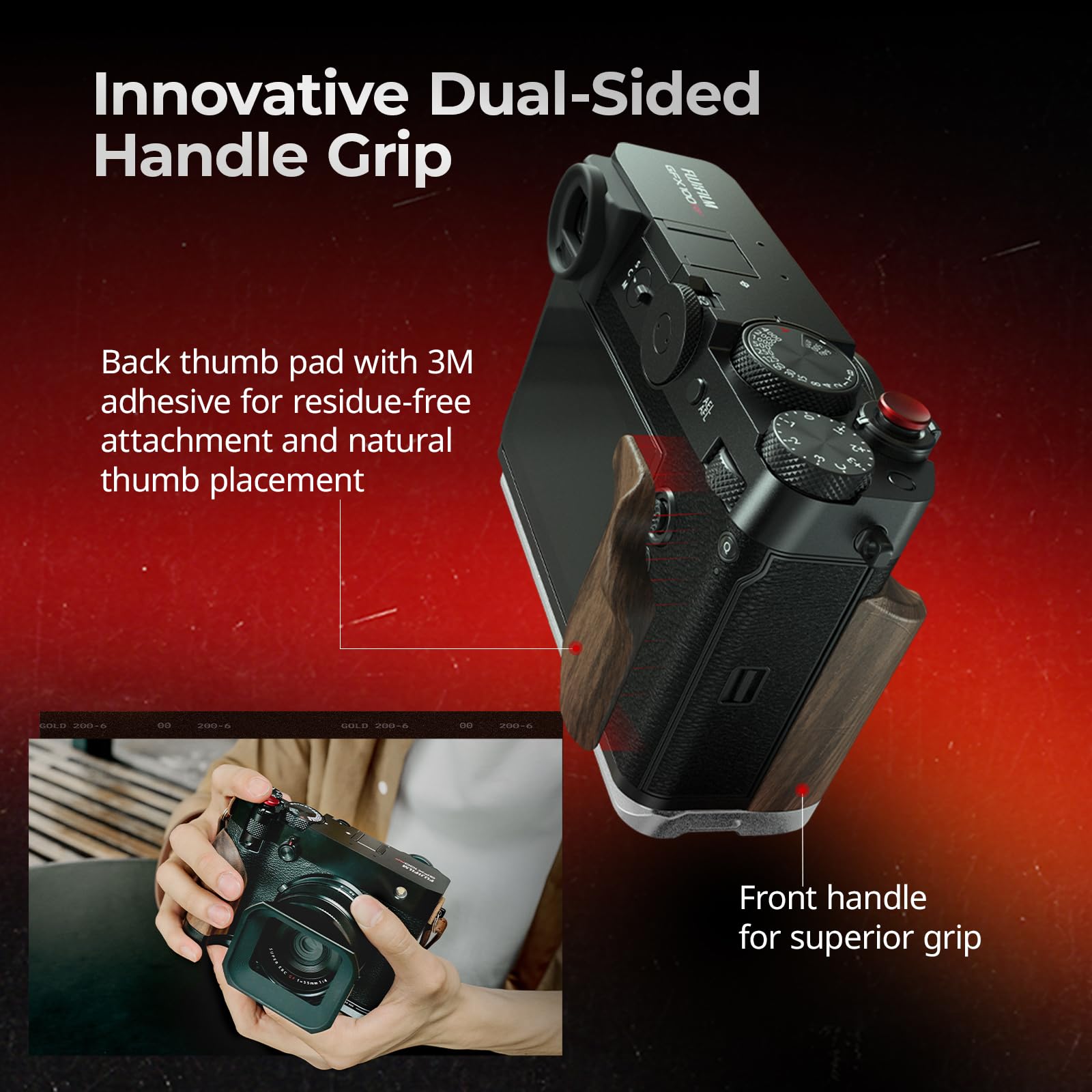 Amazon.com : SmallRig Wooden Handgrip for FUJIFILM GFX100RF, L