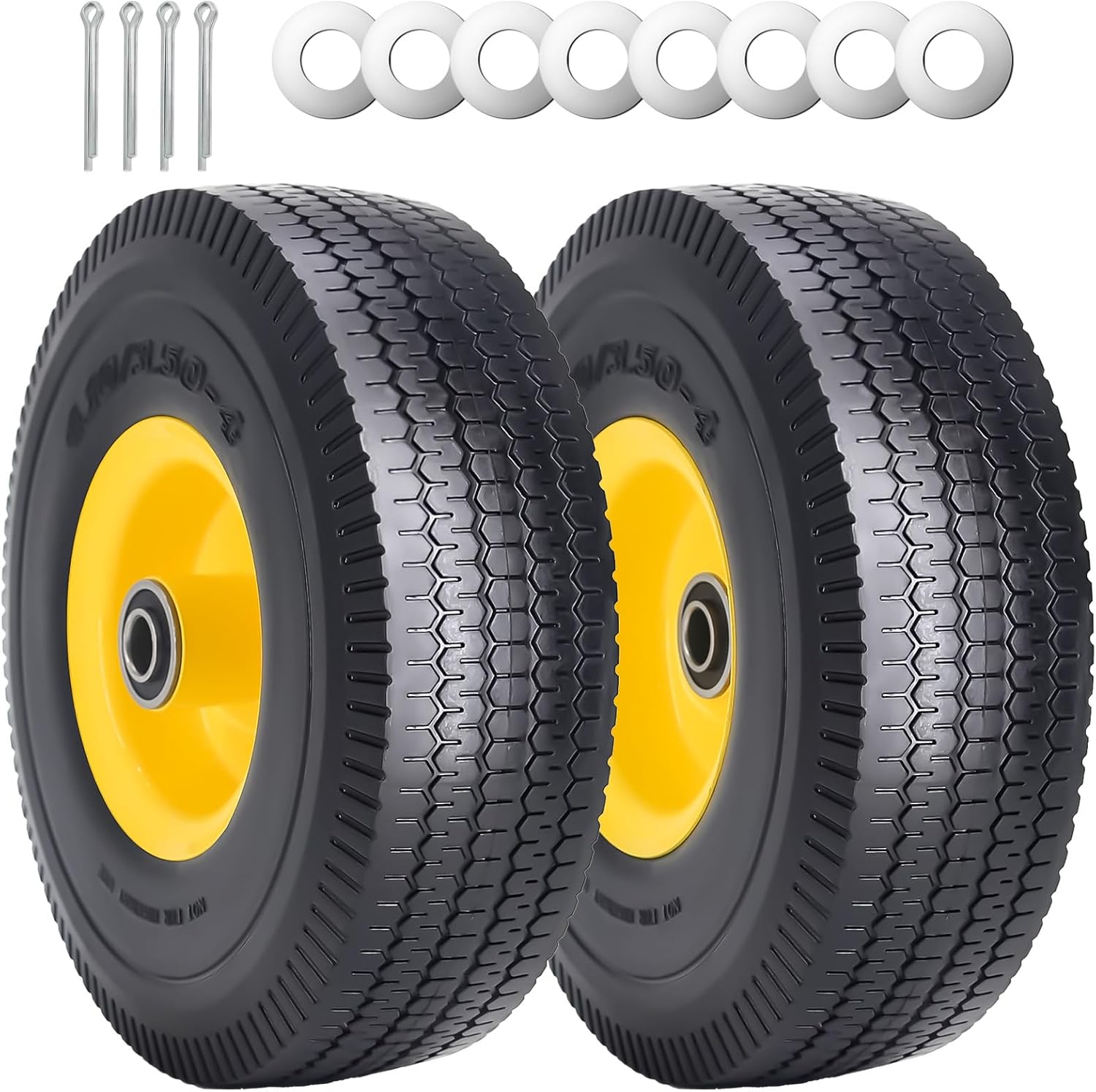 SIMEIQI 2-pack 10in x 4.10/3.50-4 tire wheel assembly