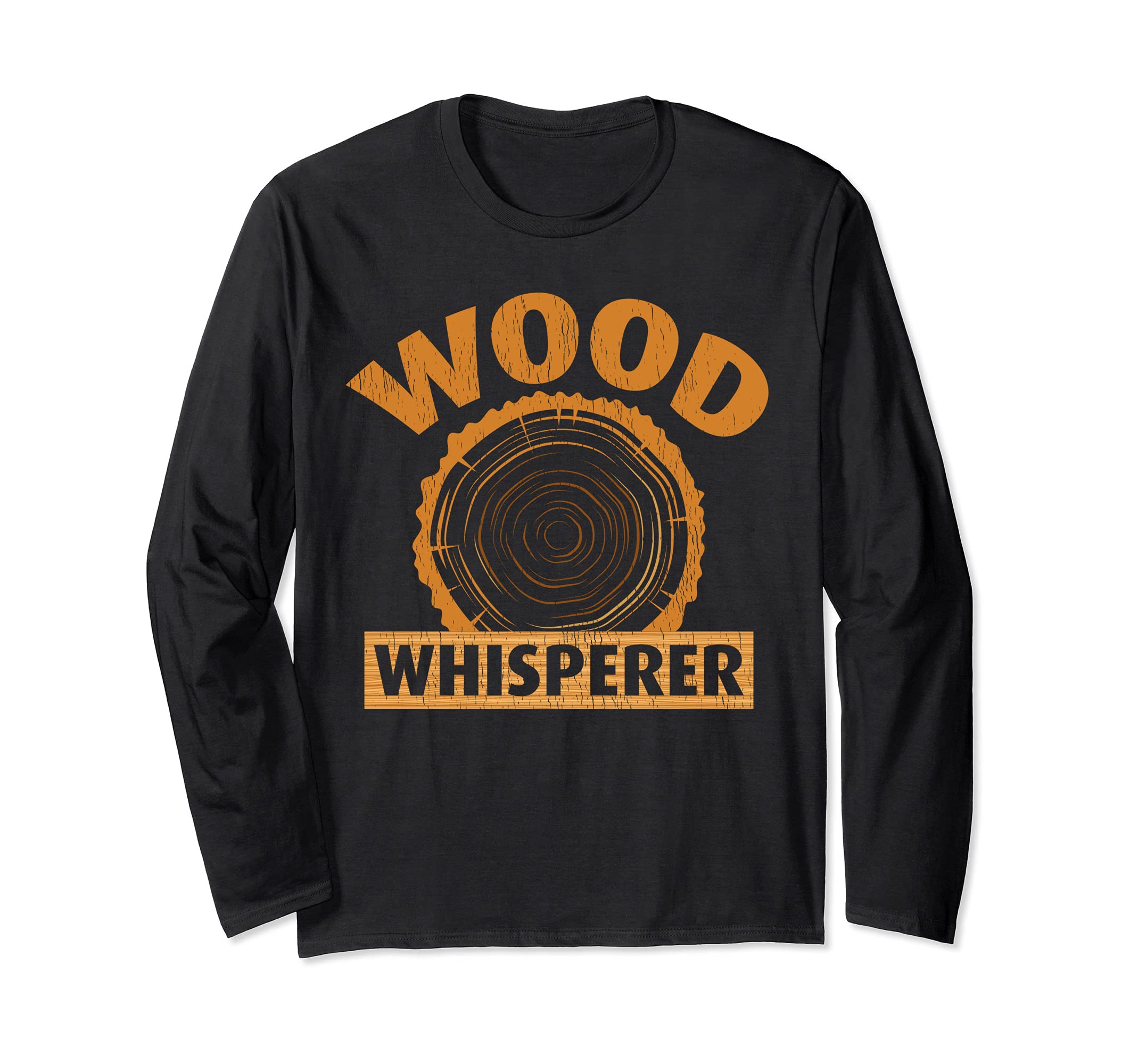 Vintage Lumberjack Woodworking Wood Whisperer Long Sleeve T-Shirt, Black