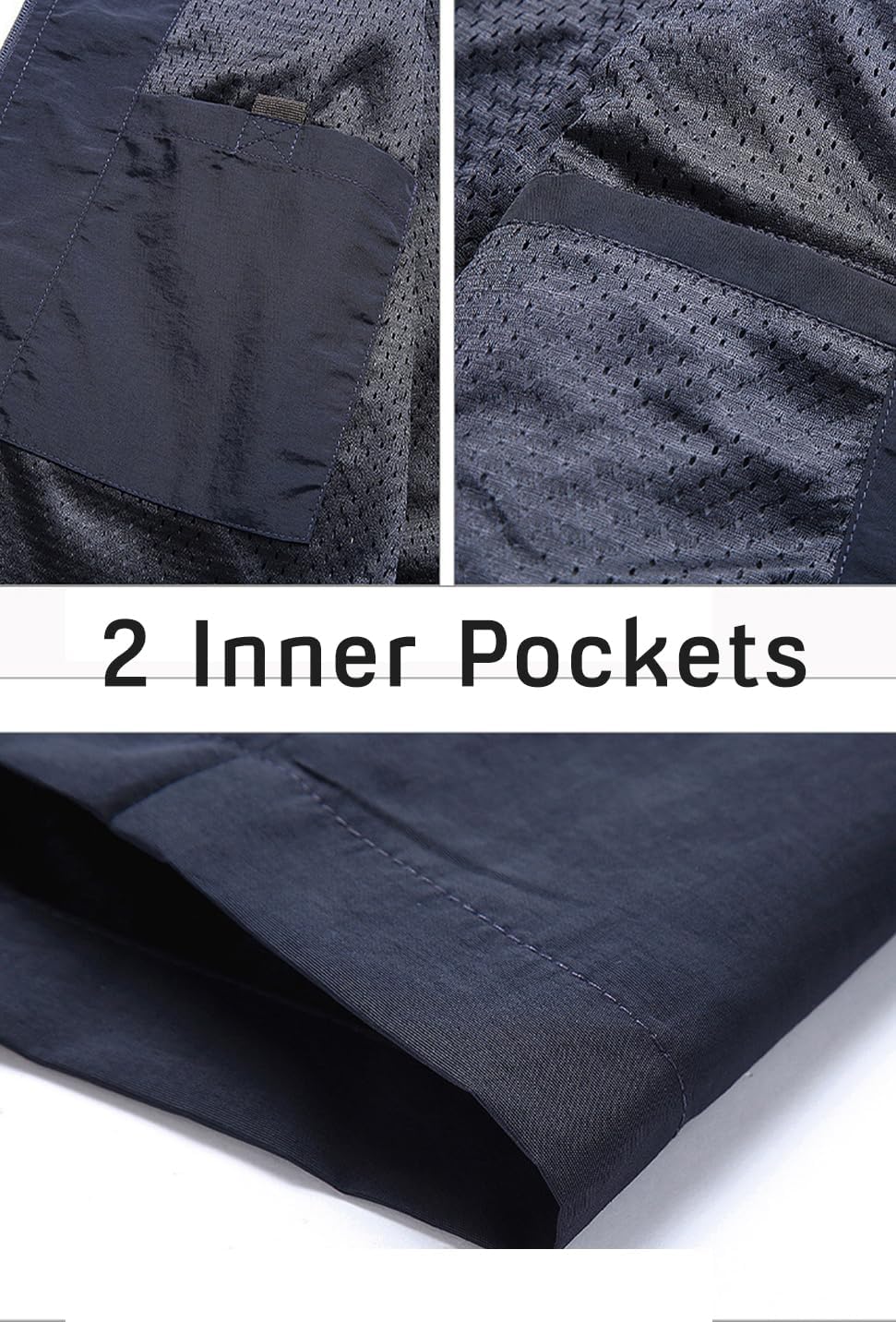 Mens Summer Utility Safari Vest Multi Pockets Fishing Vests Casual Sleeveless Jacket for Hiking Golf Lightweight