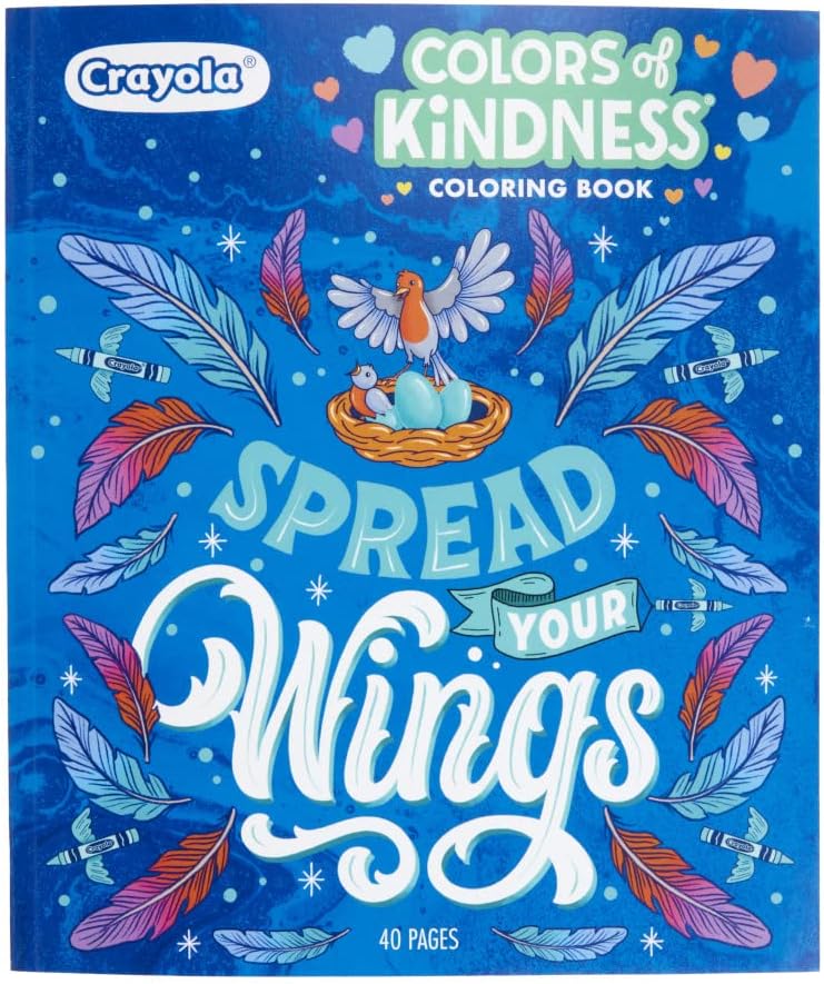 Colors of Kindness Adult Coloring Book (40pgs), Adult Coloring Pages, Stress Relief Activity, Gift for Teens & Adults, 9+