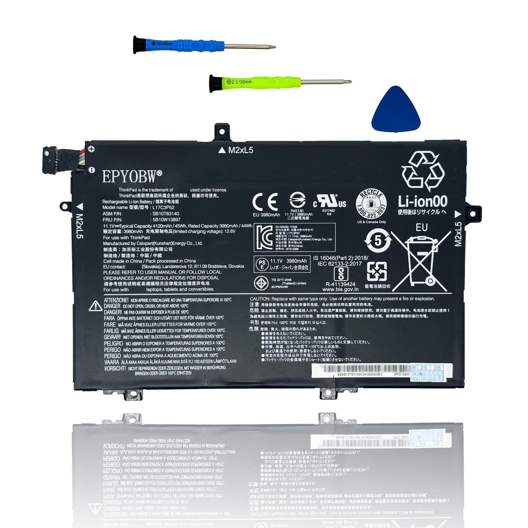 Amazon.com: EPYOBW L17C3P52 Laptop Battery 45Wh Compatible with