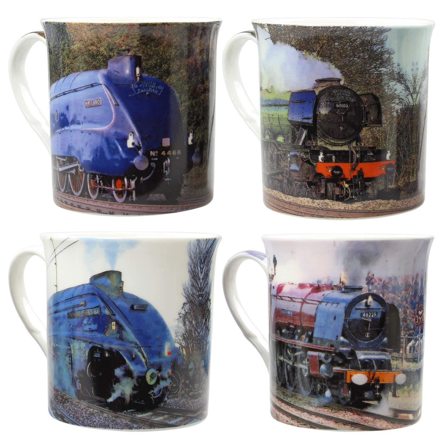Lesser & Pavey Multicolor Assorted Train Mugs, Multicoloured, Set Of 4