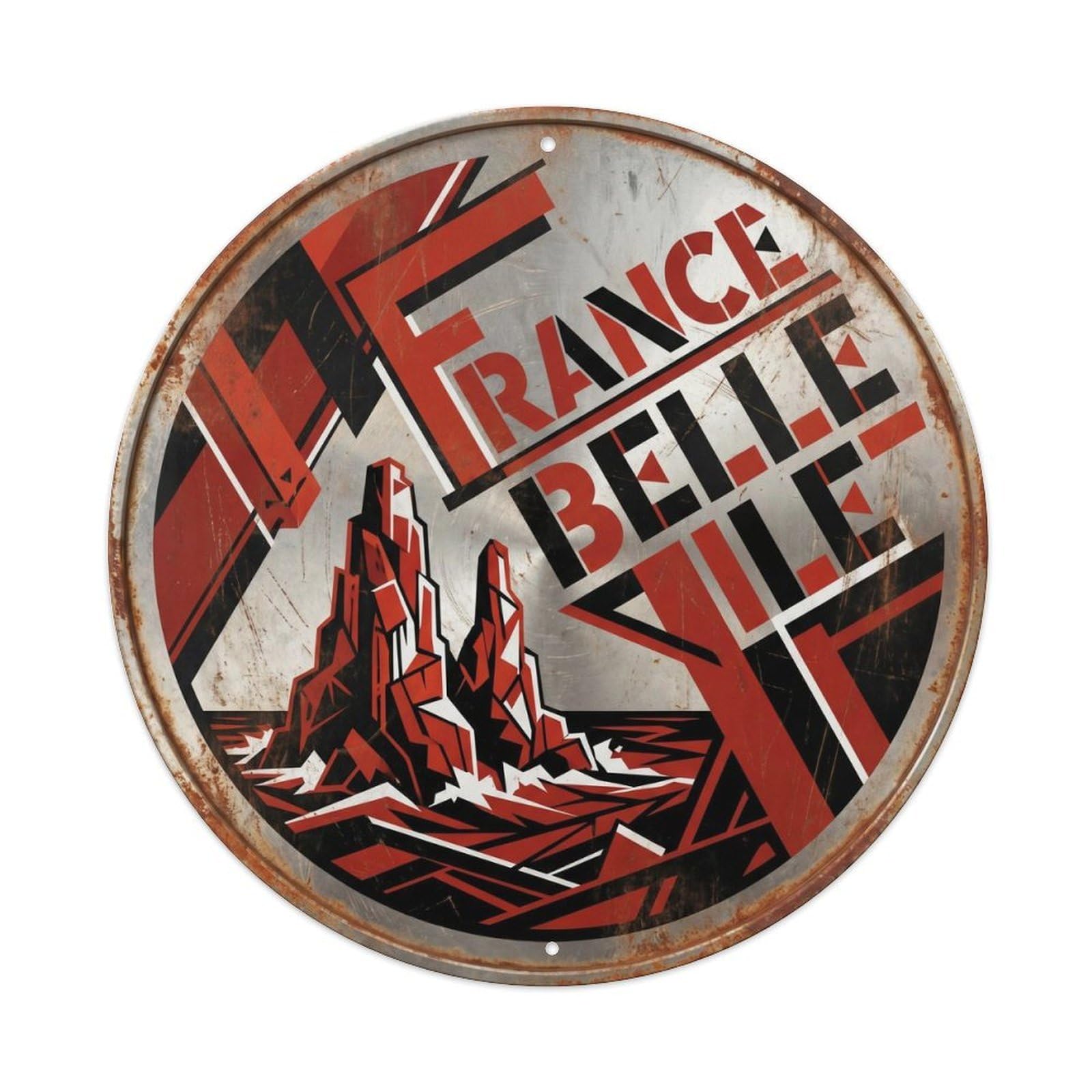 Belle Ile Needles French Geometric Classic Scenery Metal Tin Sign