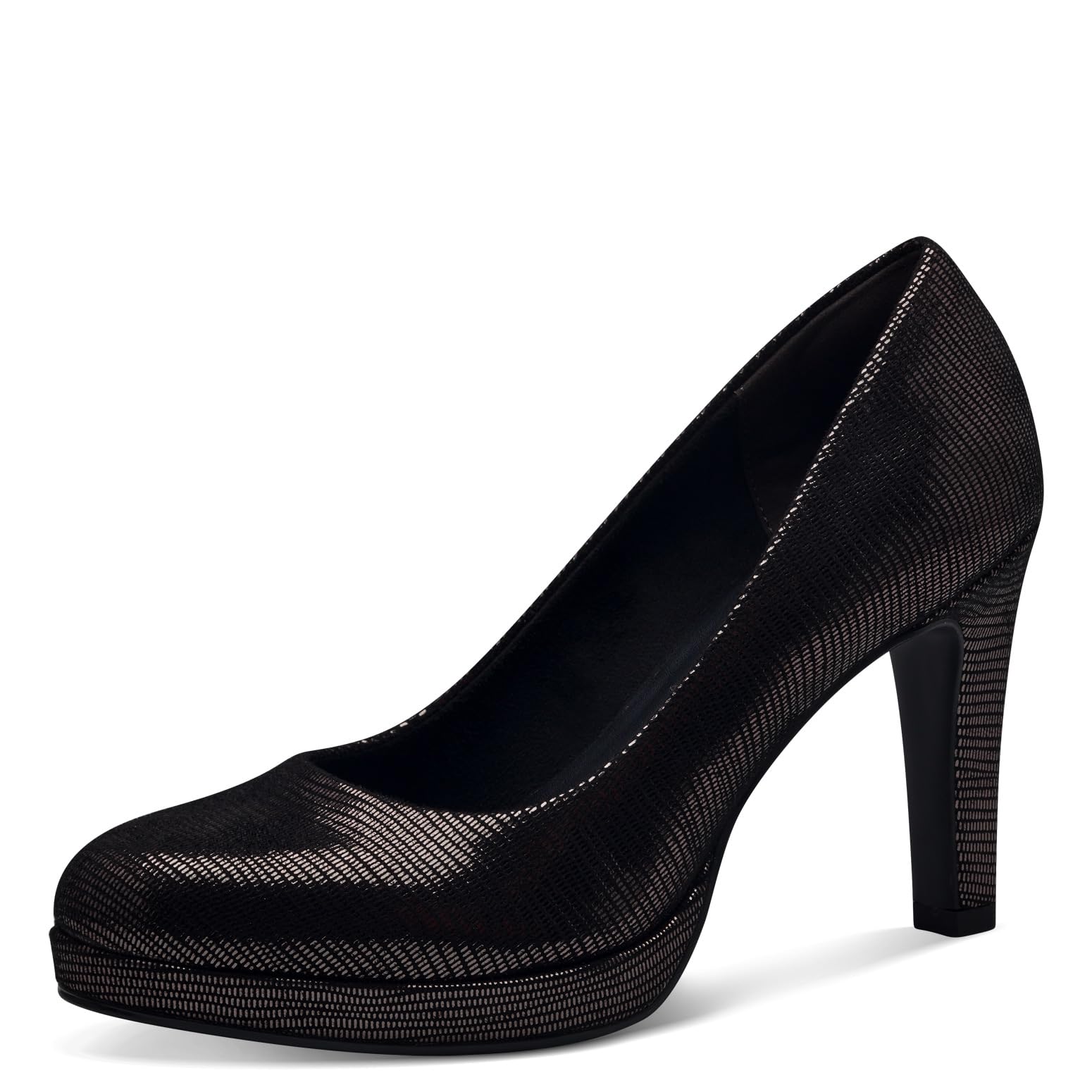 Tamaris Women's Textile Stiletto Heel Pumps, Pewter Structure, 6.5 UK