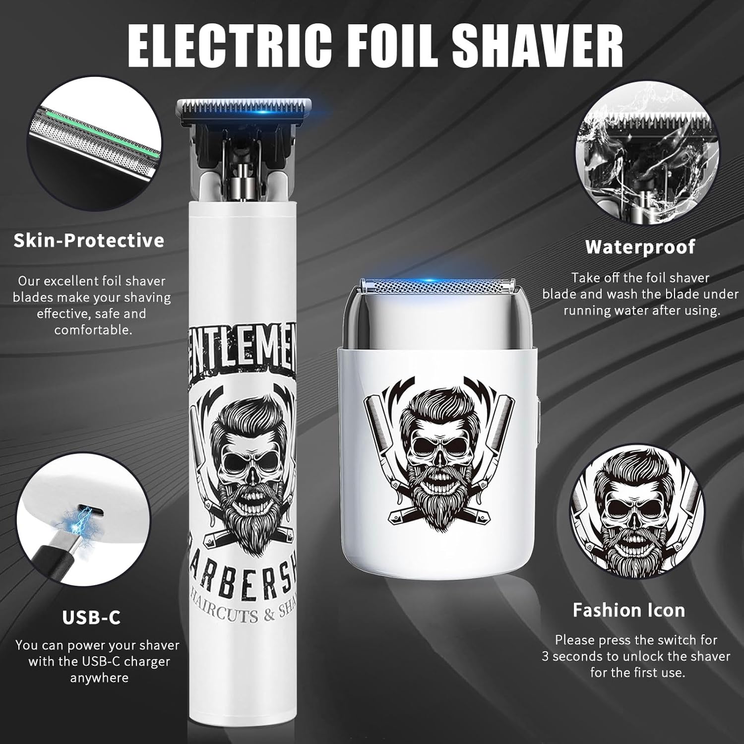 BESTBOMG Professional Hair Trimmer for Men, Beard Trimmer and Cordless Shaver Set, T-Blade Beard Trimmer and Electric Shaver Razor for Men Haircutting Grooming Kit - Image 2