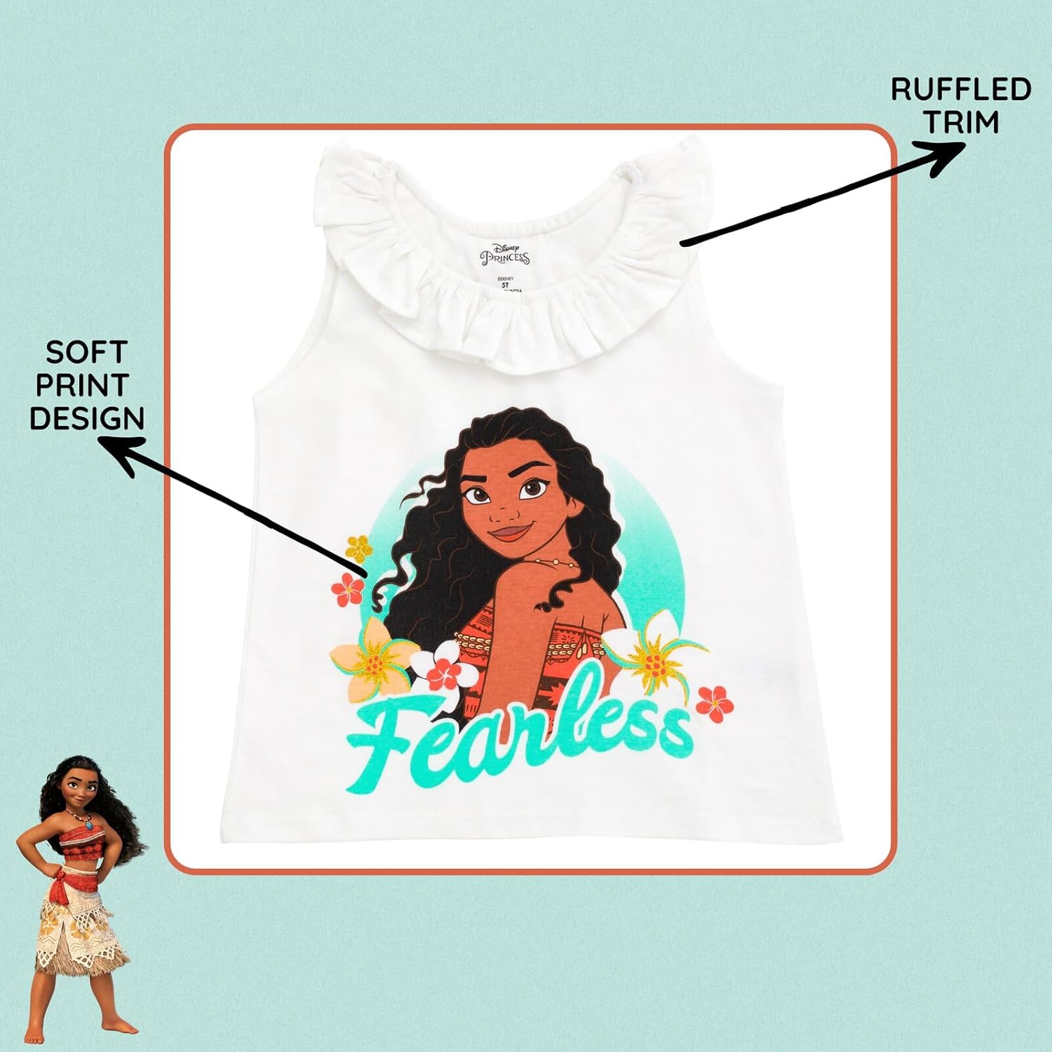 Disney Junior Tank Top and French Terry Dolphin Shorts Outfit Set Infant to Big Kid Sizes (12 Months - 14-16) - Image 5