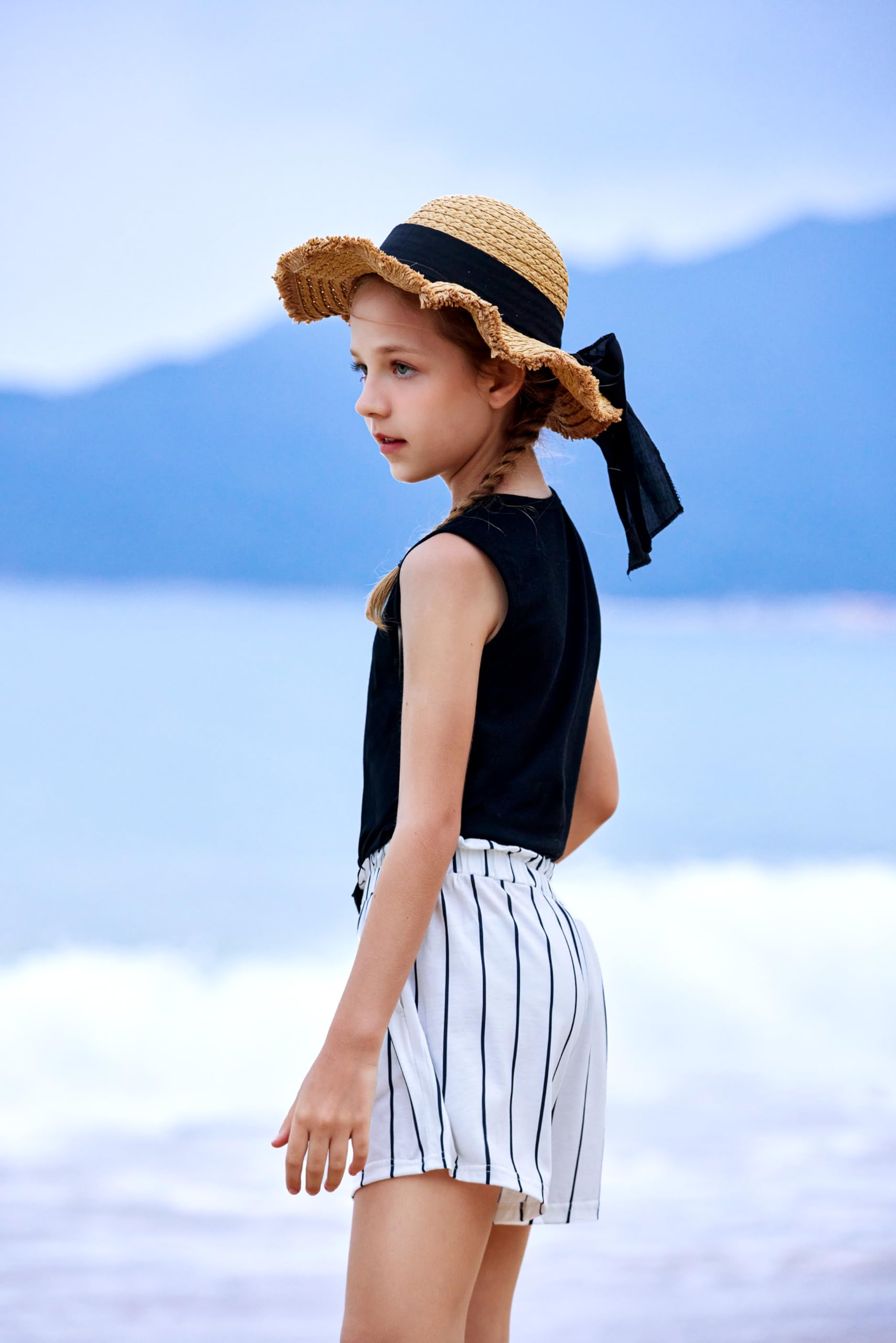 Arshiner Niñas Conjuntos Camiseta de Tirantes y Pantalón Corto Conjuntos de ropa Verano Moda casual Camisetas sin mangas Conjunto para niña 6-14 años