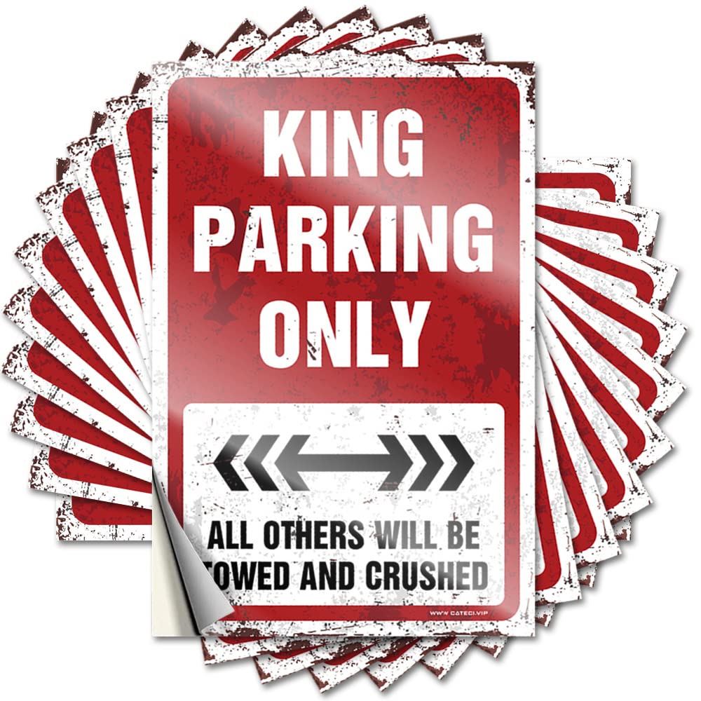 Lake House Decor Golden Decal - King Parking Only Removable Decal Ideas Easy Peel for Bathroom(6X9CM)