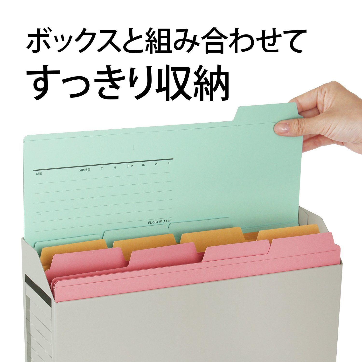 Plus FL-064IF Lot de 12 chemises à découper, papier recyclé, 4 empiles, A4-E, 3 couleurs, lot de 12