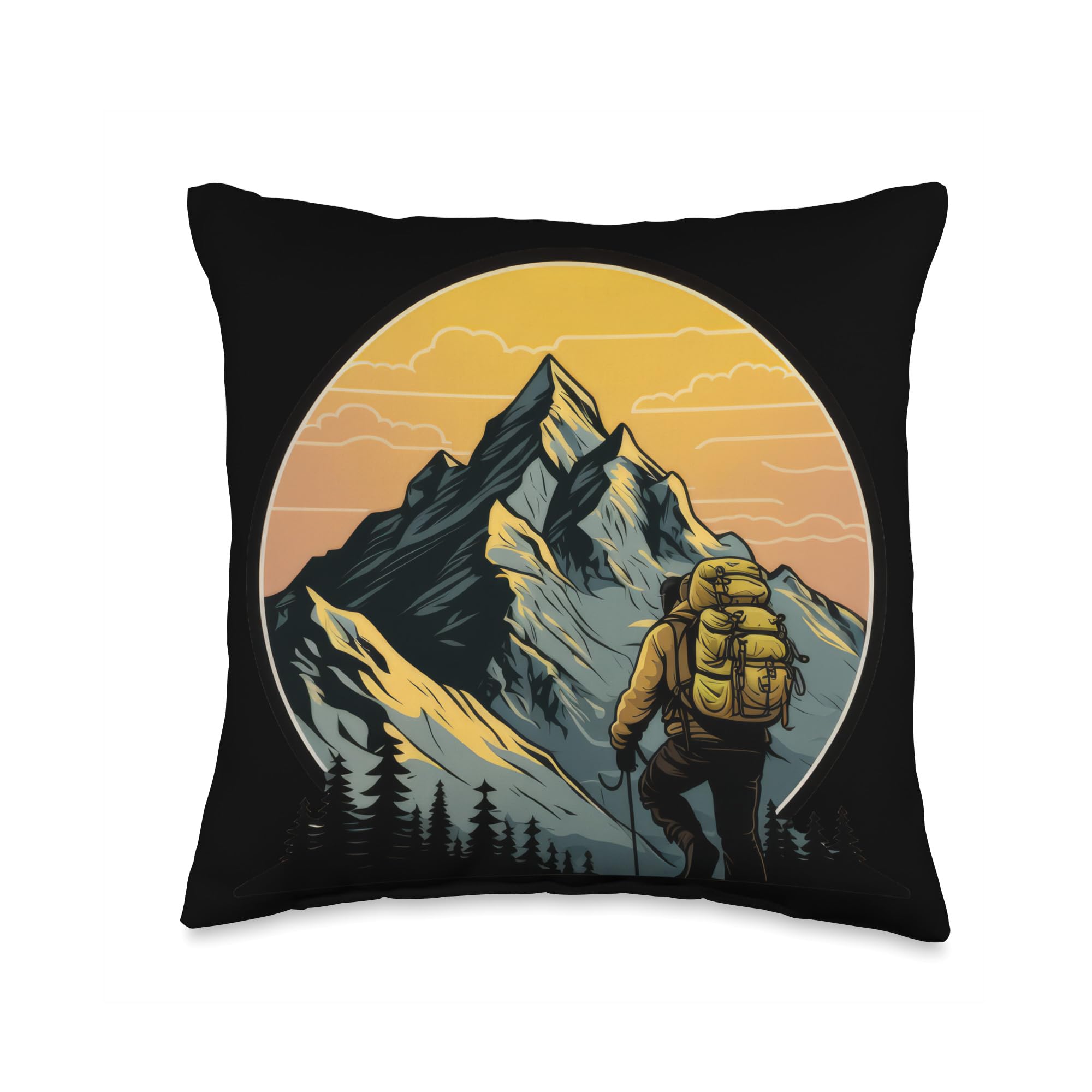 Bergsteiger Mountaineers Throw Pillow, 16x16, Multicolor