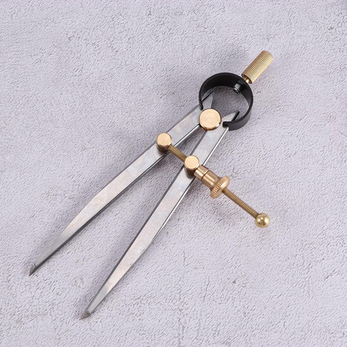 TOYANDONA Compas à Ressort Outil Réglable en Acier Carbone et Cuivre Argenté pour Marquage et Décoration du Cuir, pour DIY et Couture Artisanale